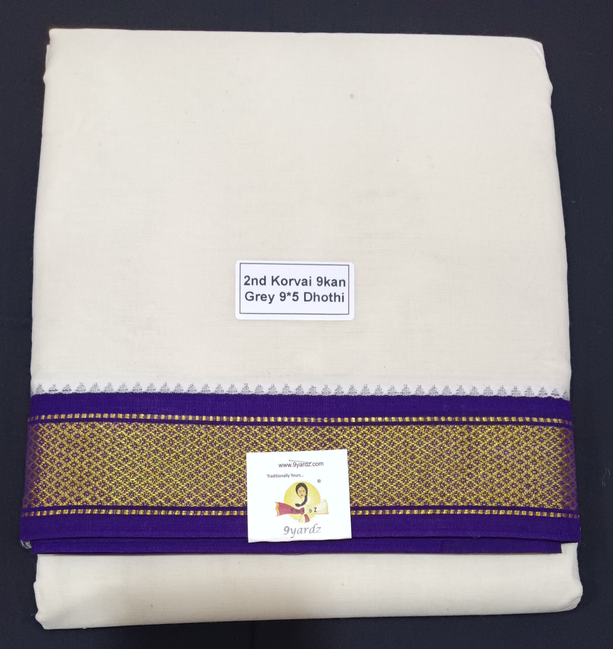 Pure cotton Muhurtham 9kann dhoti 9*5