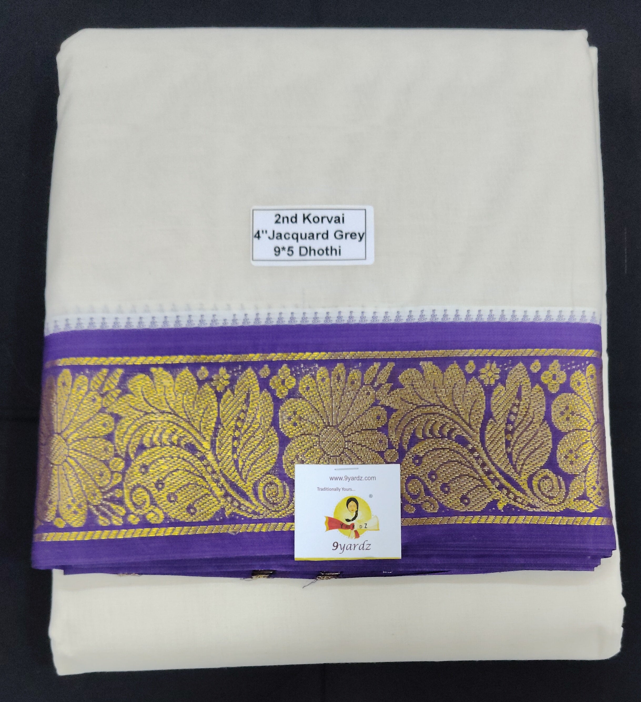 Pure cotton Muhurtham Jacquard dhoti 9*5