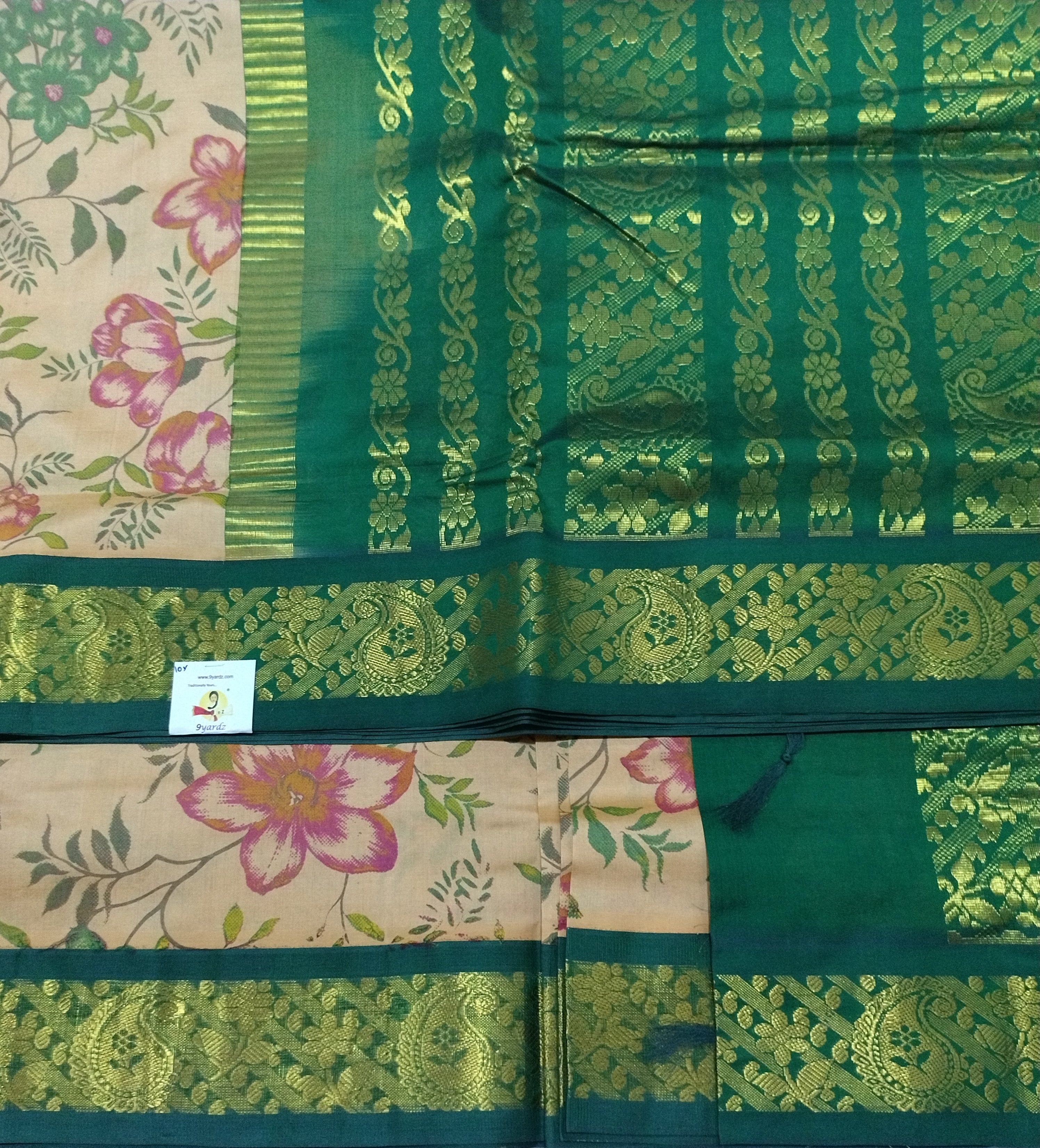 Semi Silk cotton Korvai Printed Madisar