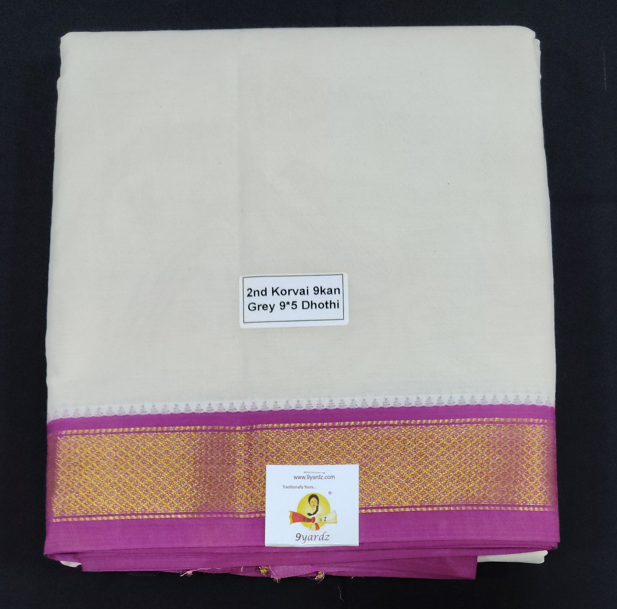 Pure cotton Muhurtham 9kann dhoti 9*5