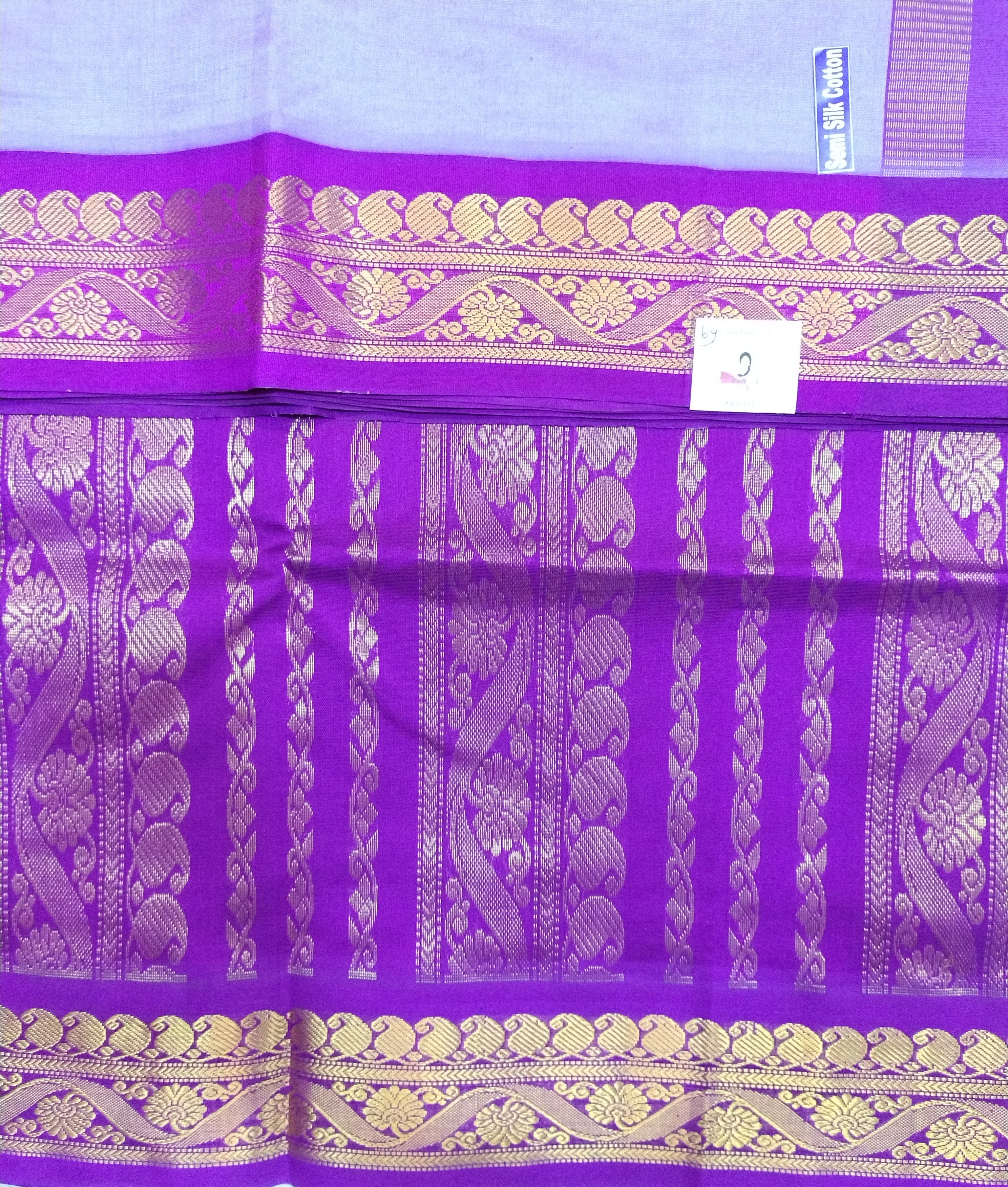 Semi silk Plain Korvai 6Yards
