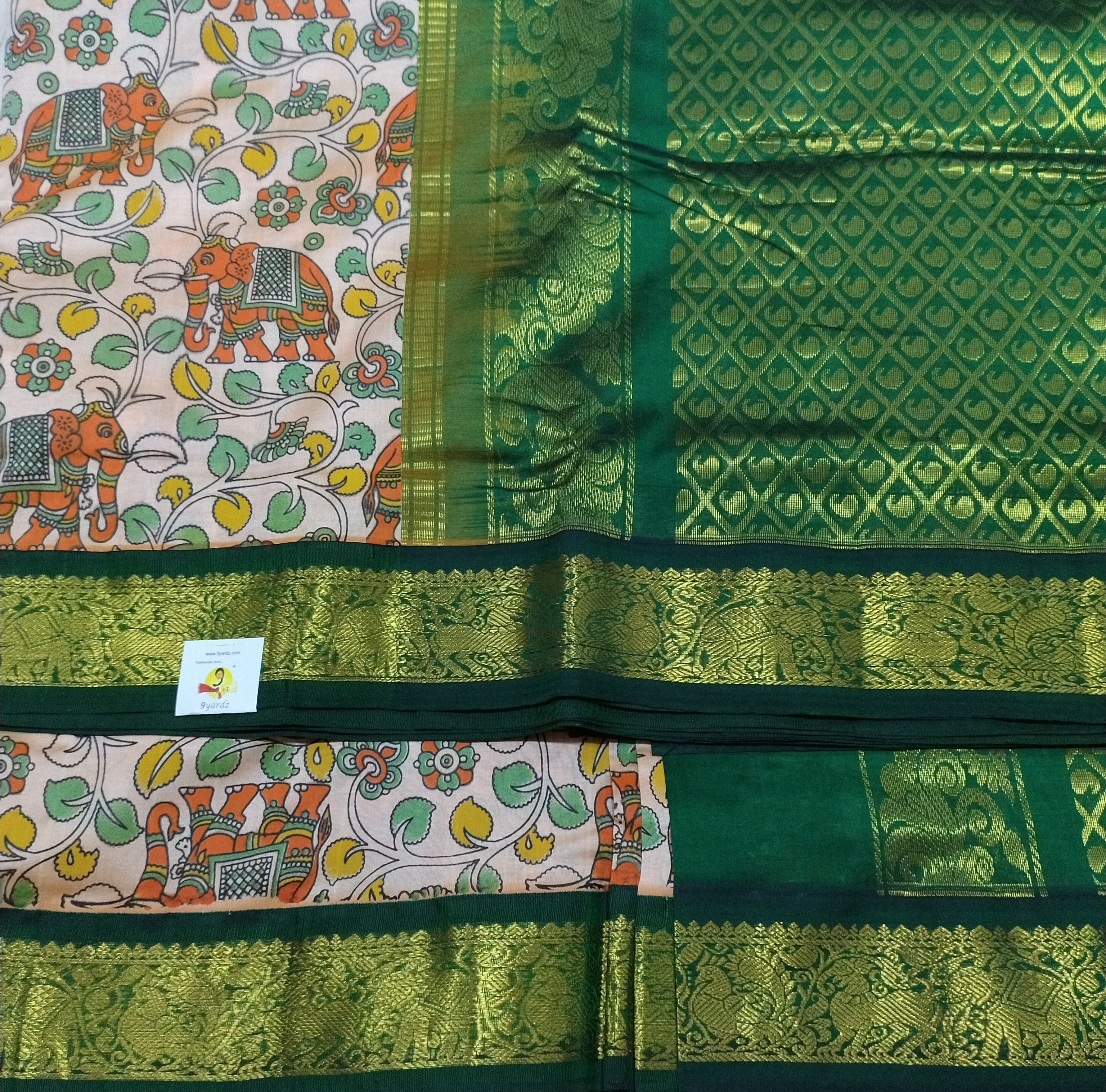 Semi Silk cotton Korvai Printed Madisar