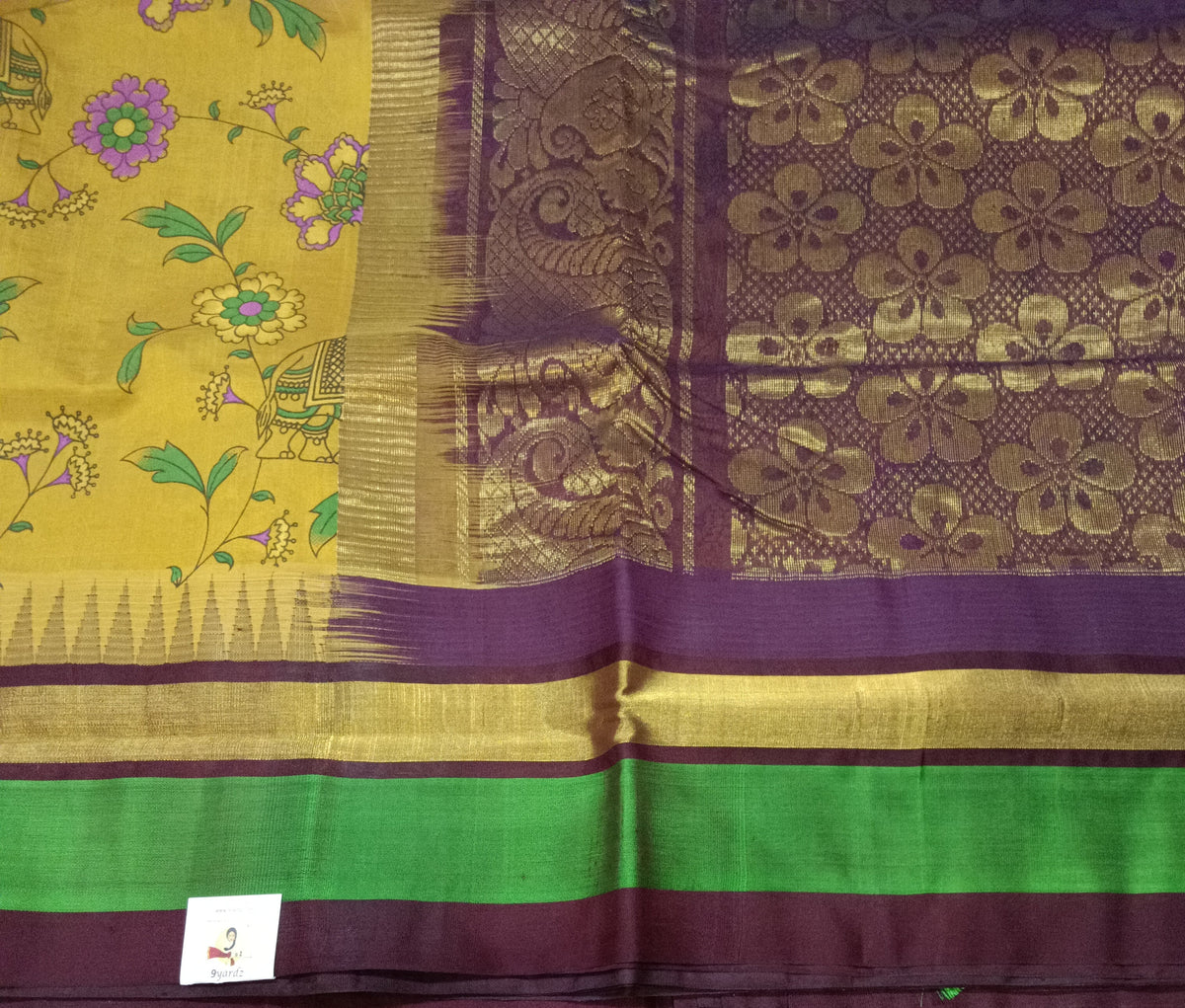 Pure silk cotton -Korvai Printed 10yards madisar