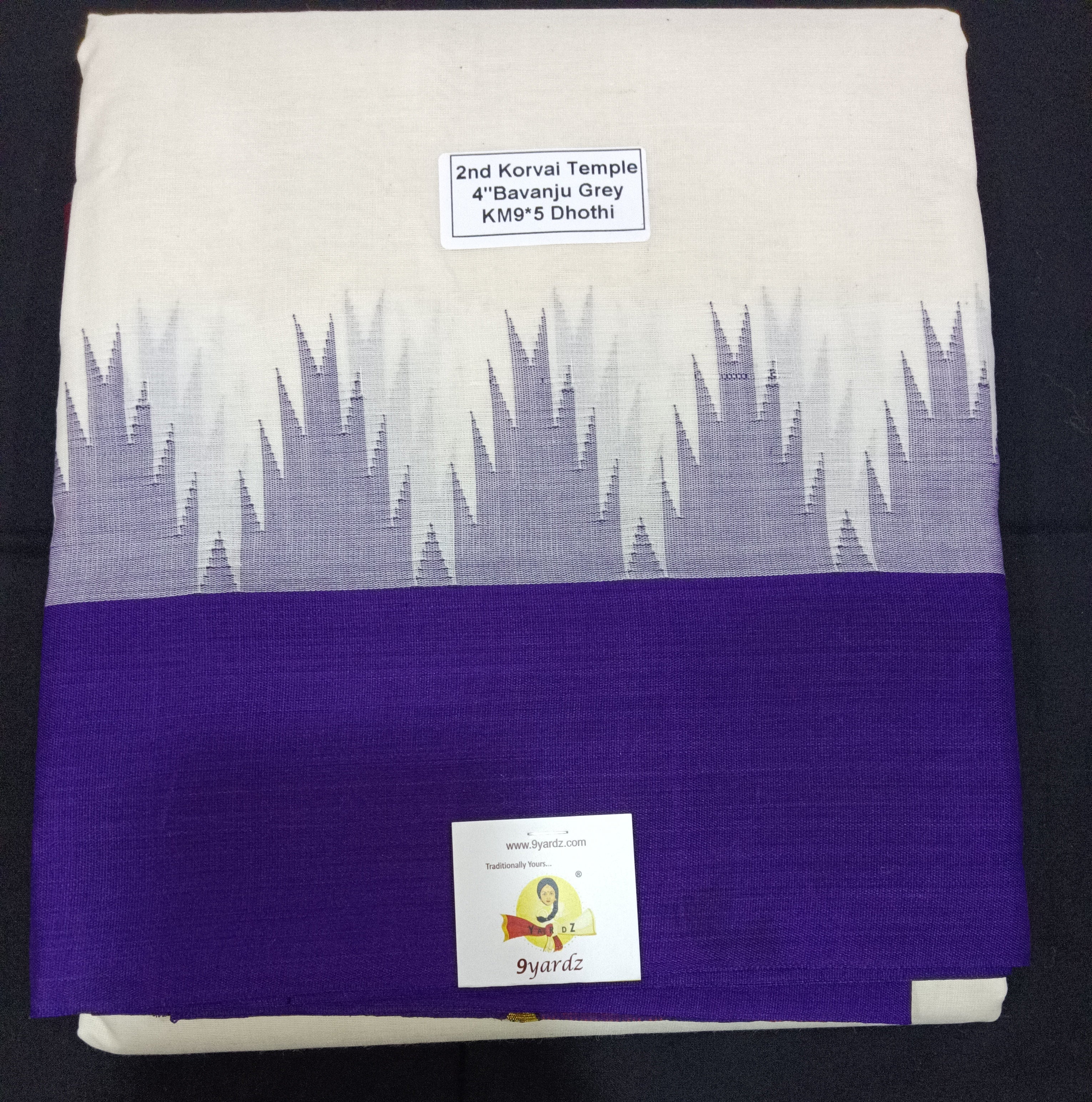 Pure cotton Muhurtham KM Temple dhoti 9*5