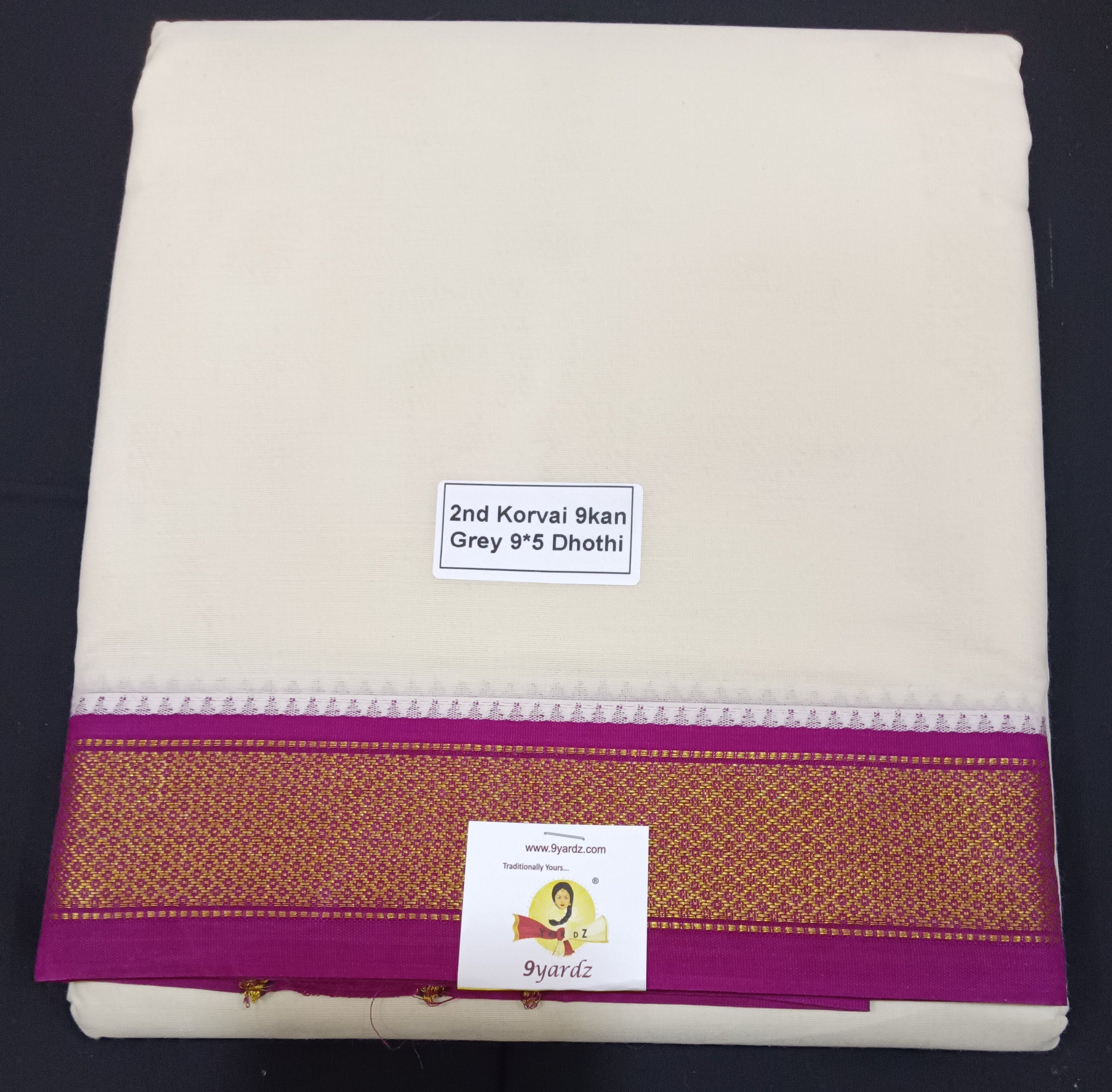 Pure cotton Muhurtham 9kann dhoti 9*5