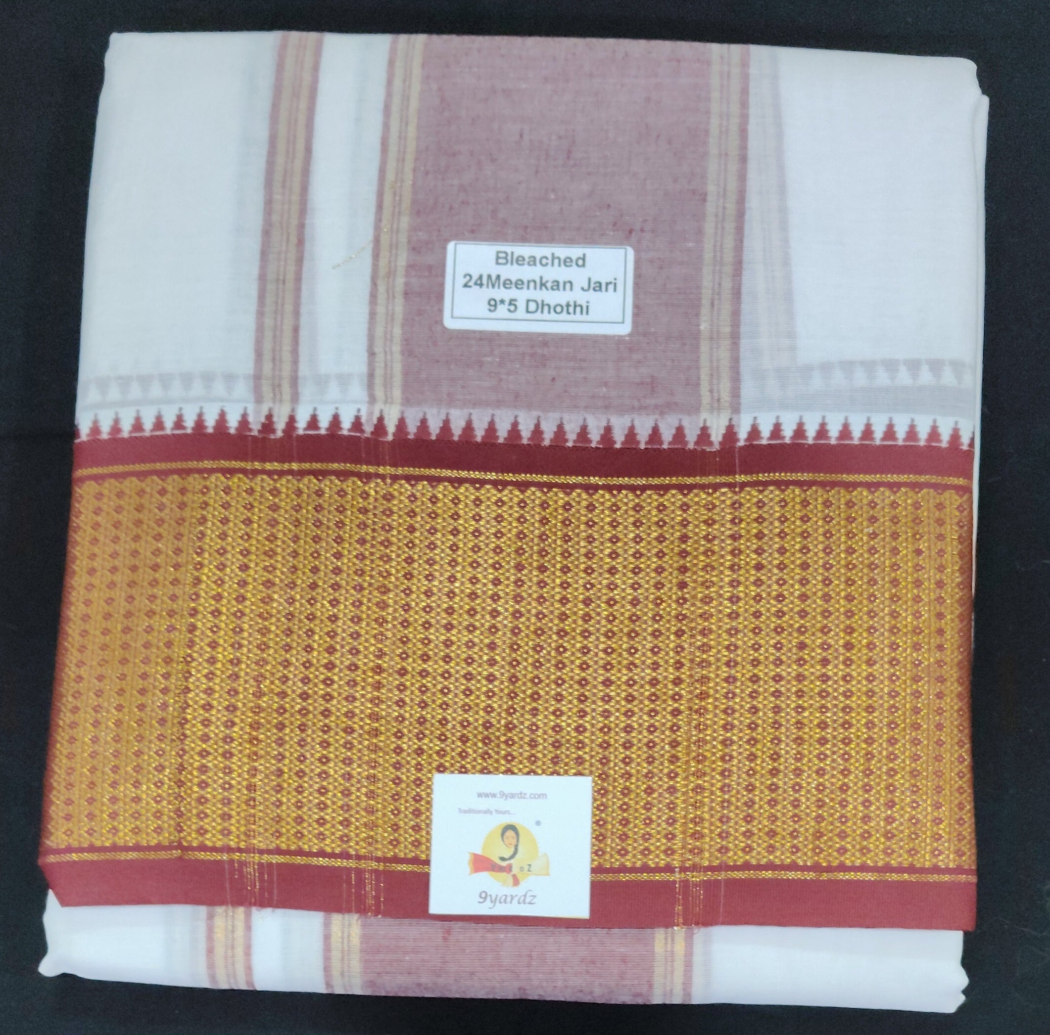 Cotton Dhothi Bleached 9*5
