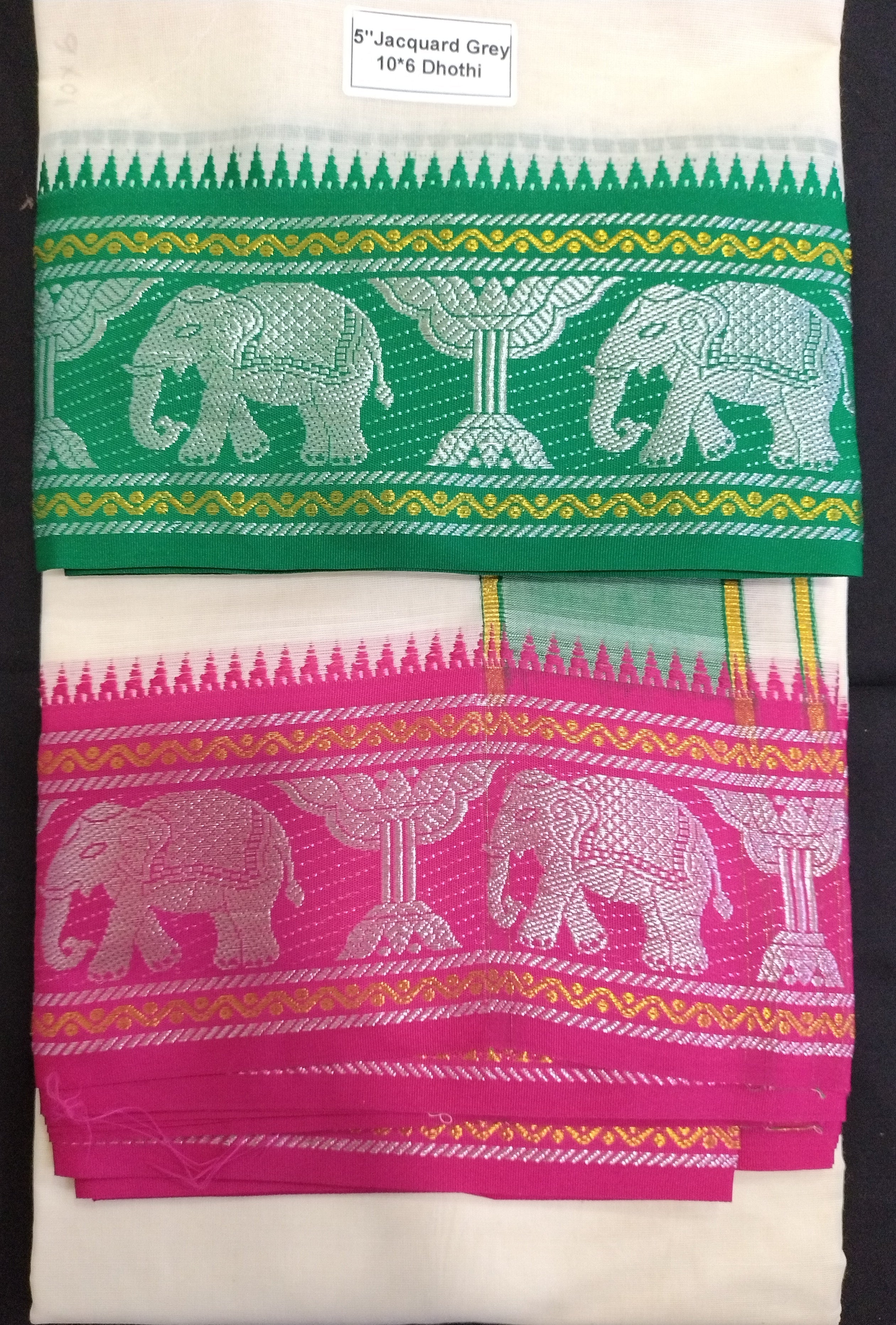 Cotton Unbleached Jacquard dhoti 10*6