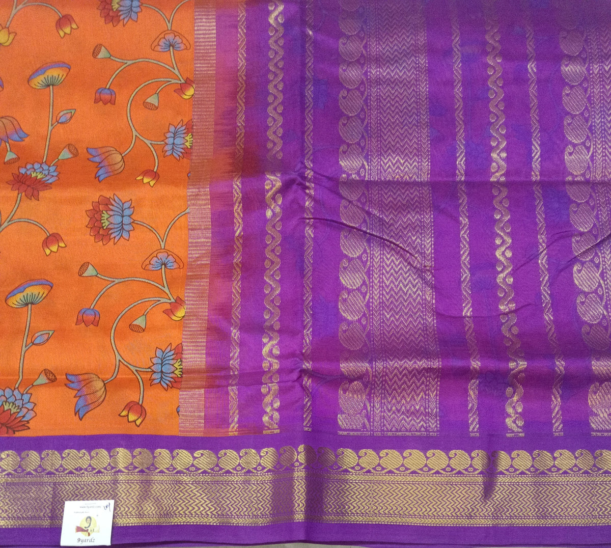 Pure silk cotton -Korvai Printed 10yards madisar