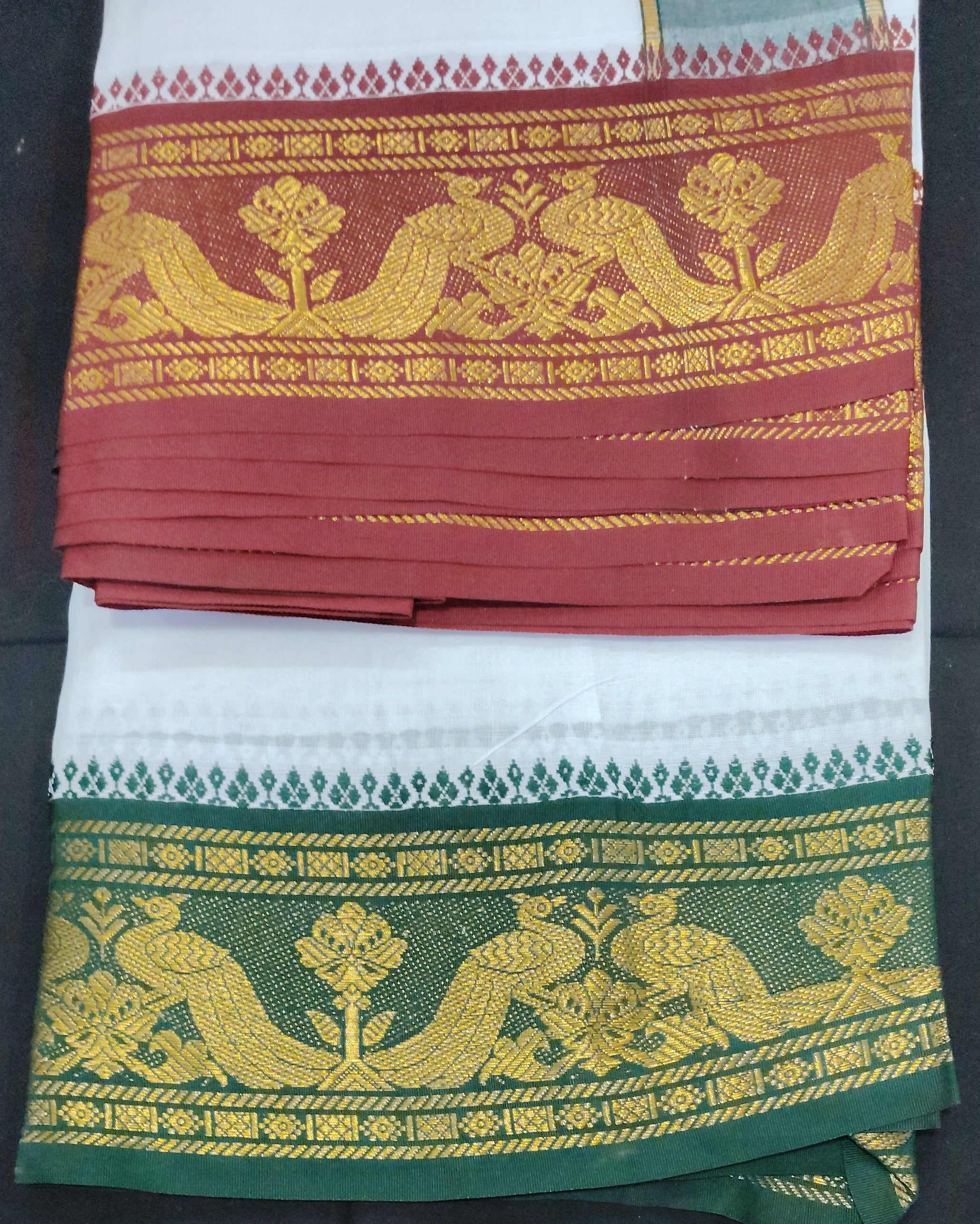 Cotton Dhothi Bleached Jacquard 9*5