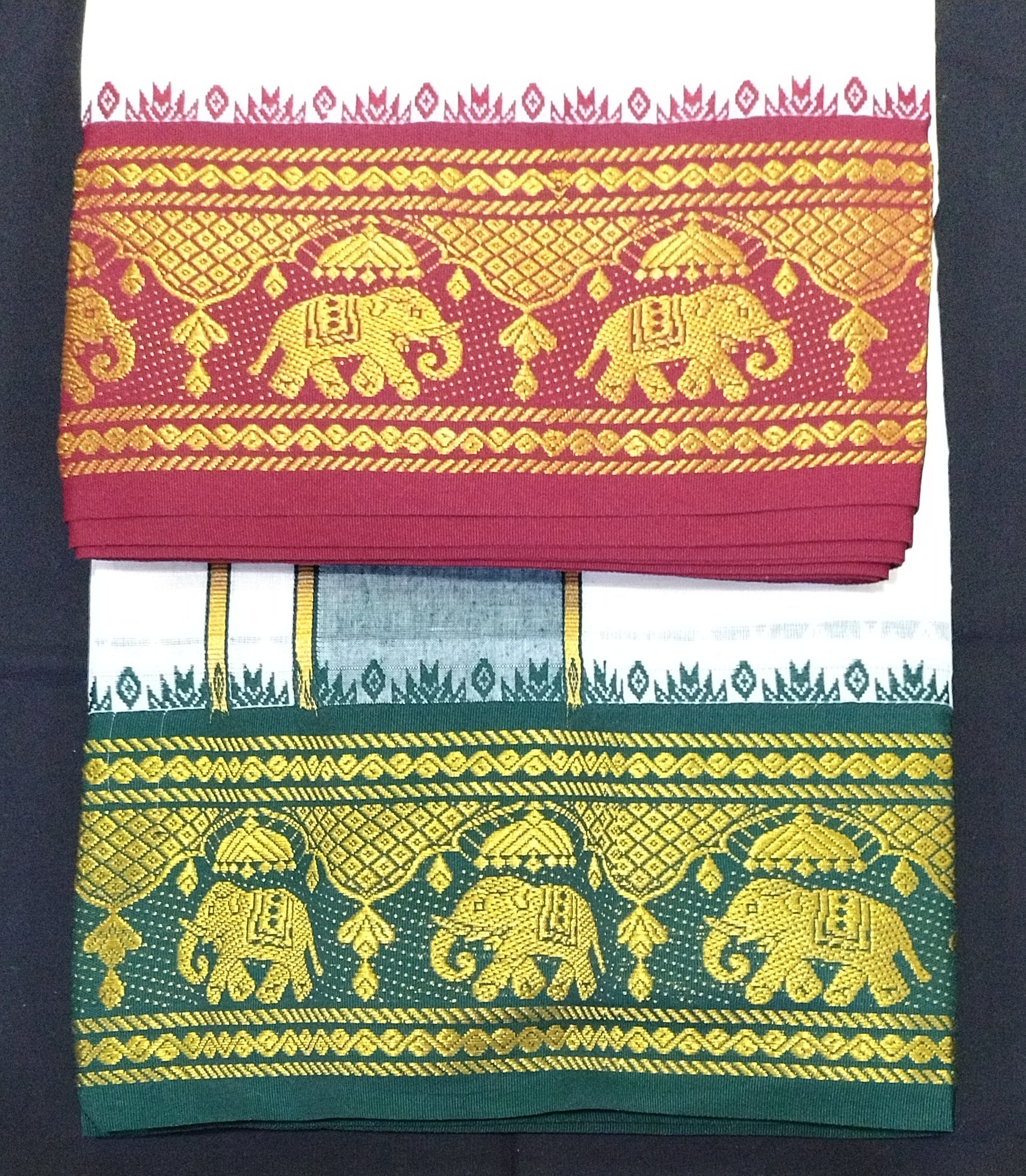 Cotton Unbleached Jacquard dhoti 10*6