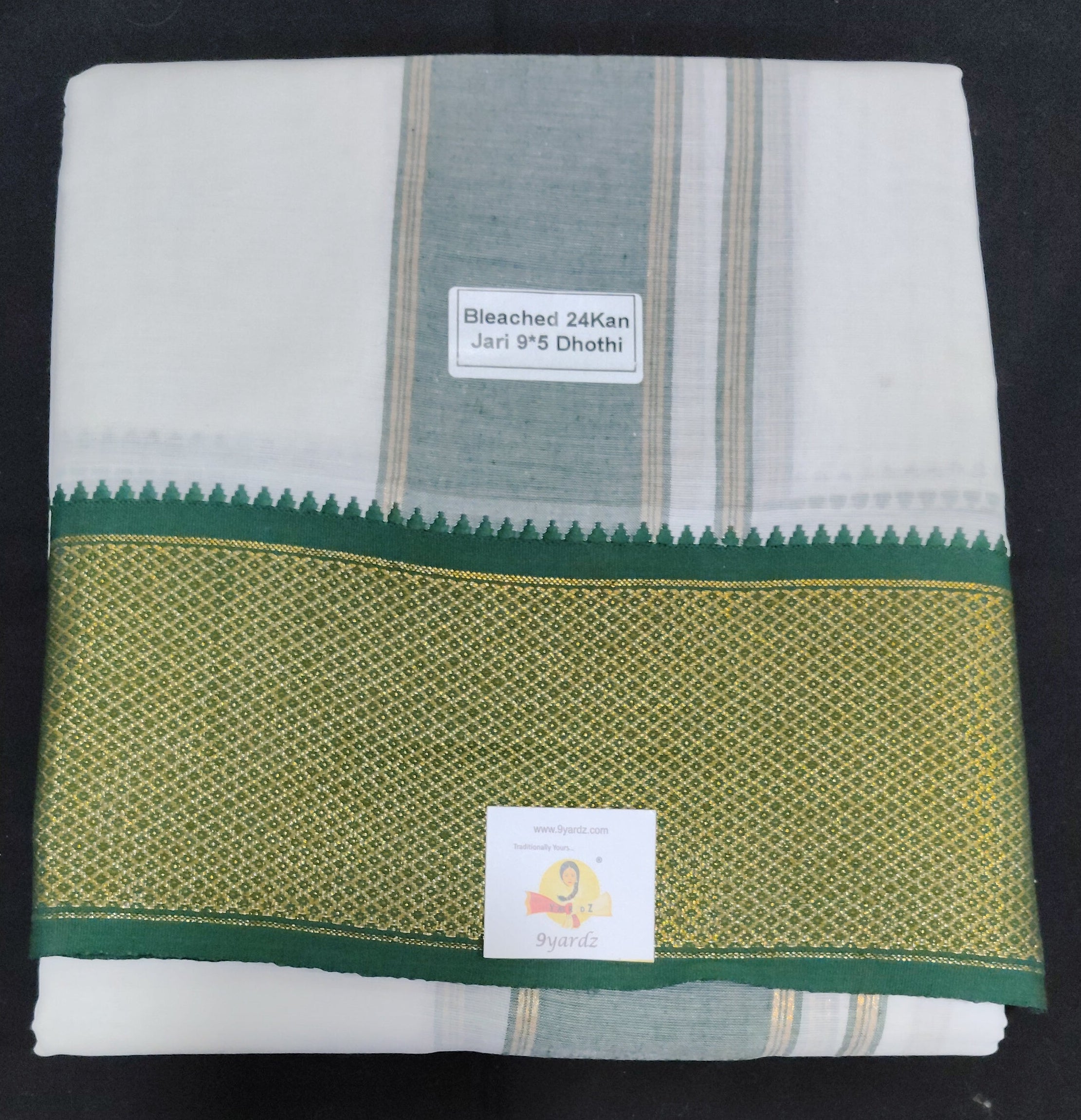 Cotton Dhothi Bleached 9*5