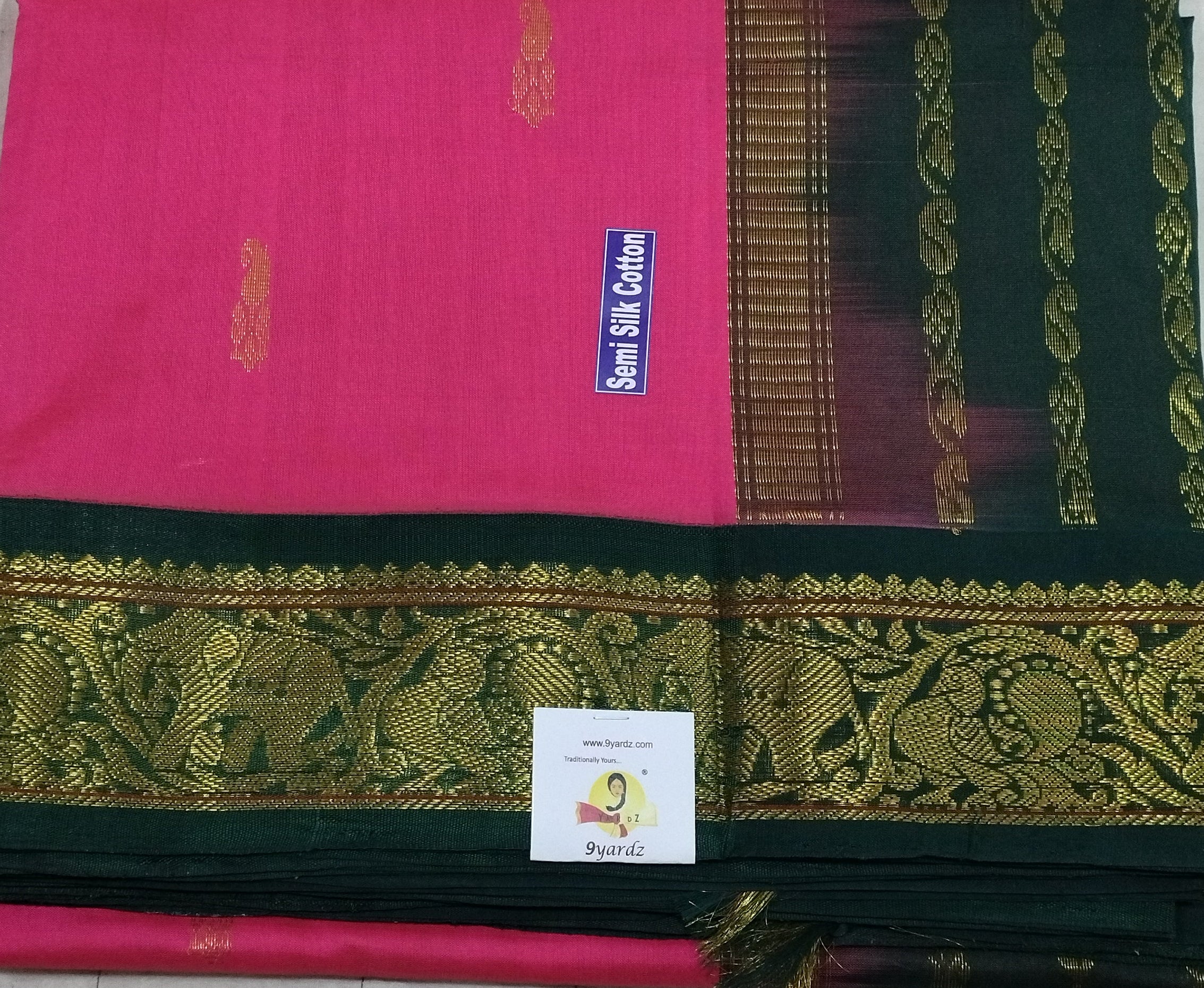 Semi silk Plain Korvai 6Yards
