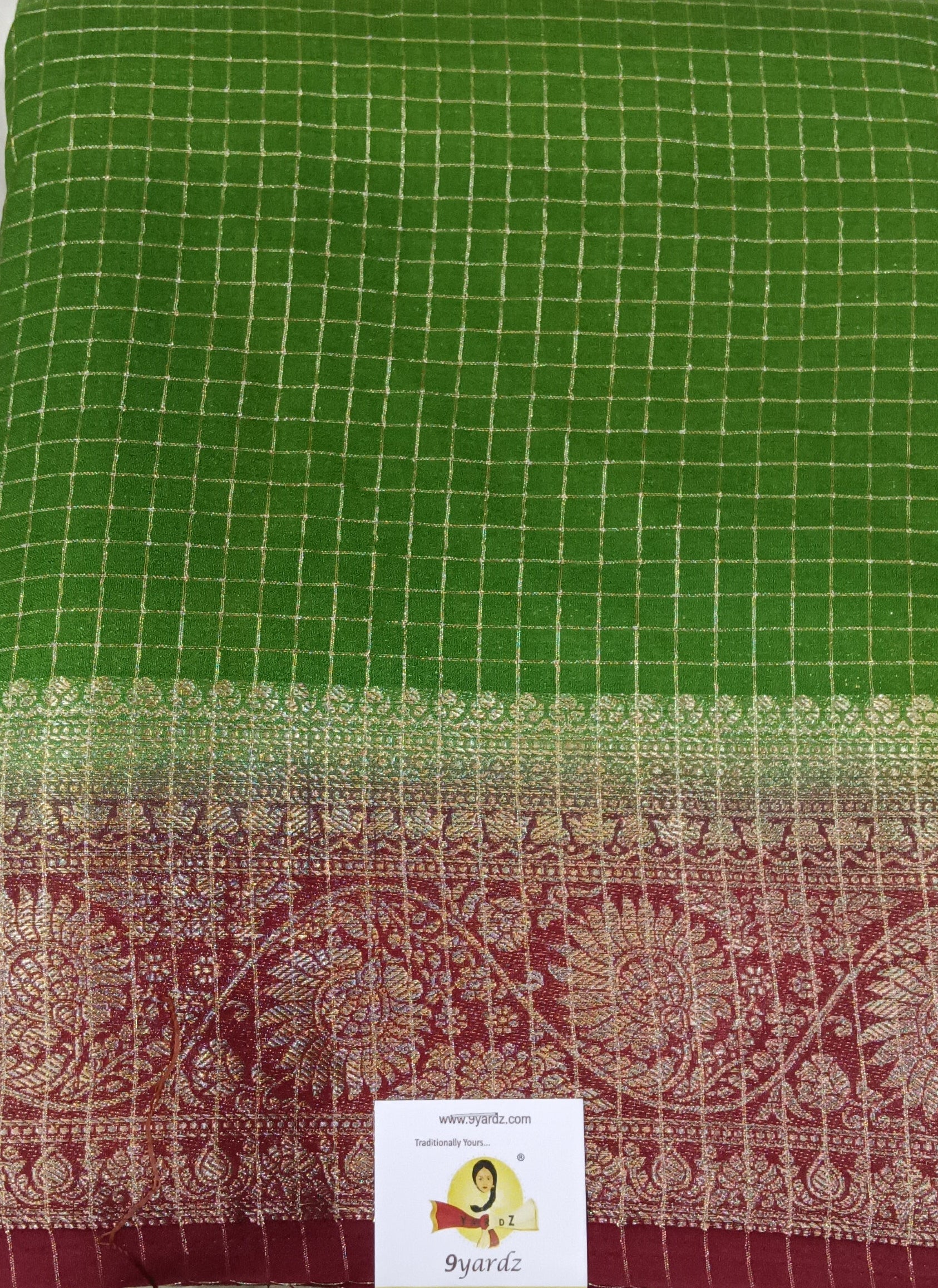 Mysore crepe silk checked (synthetic)
