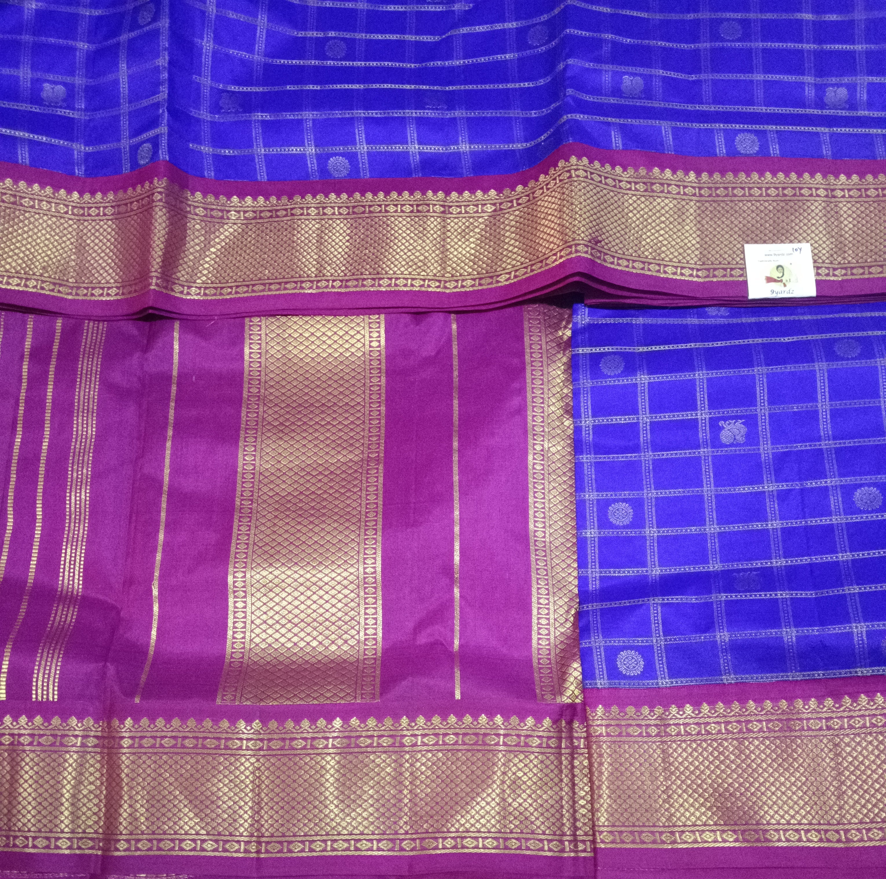 Pure silk checked 10 yardz