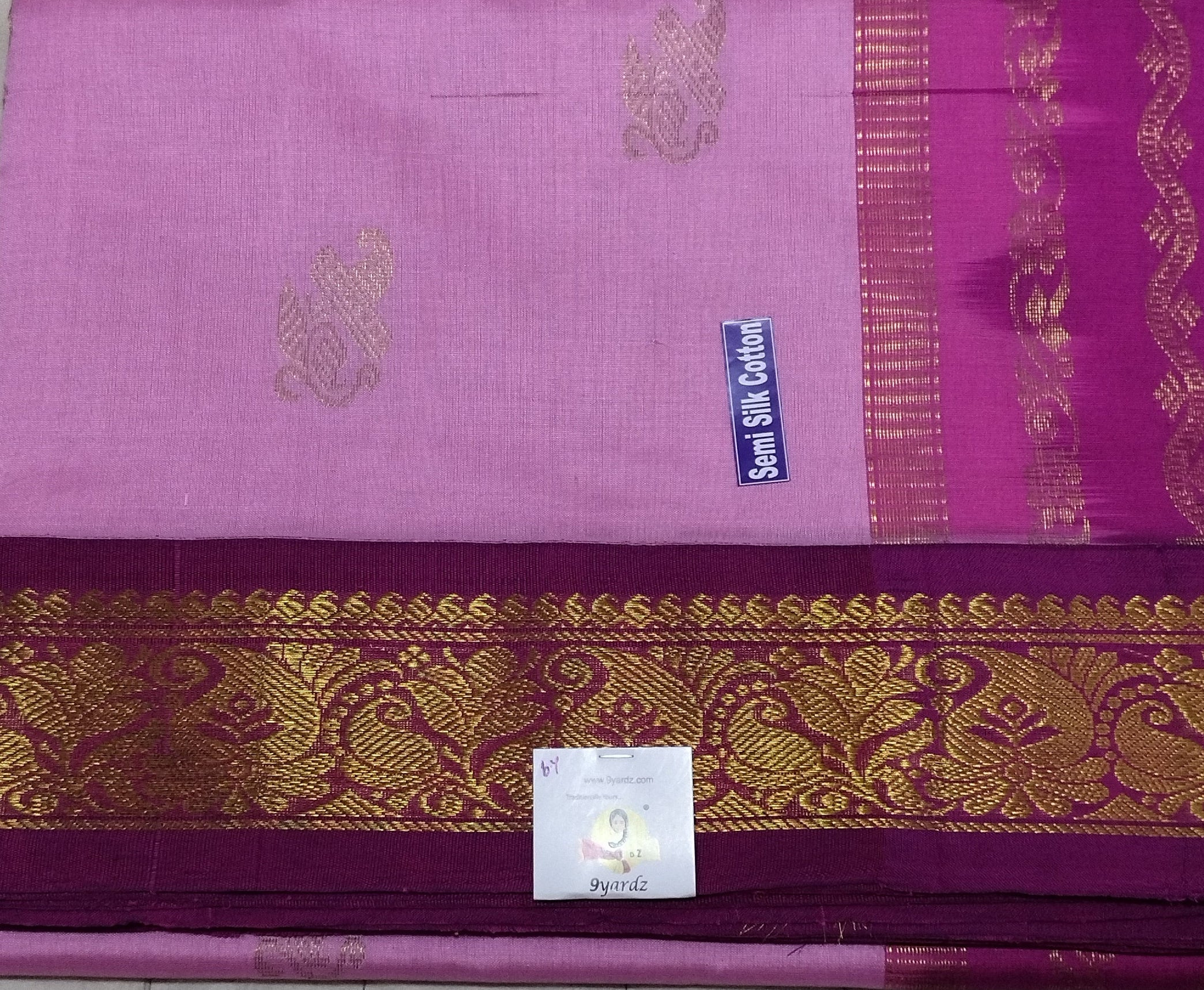 Semi silk Plain Korvai 6Yards