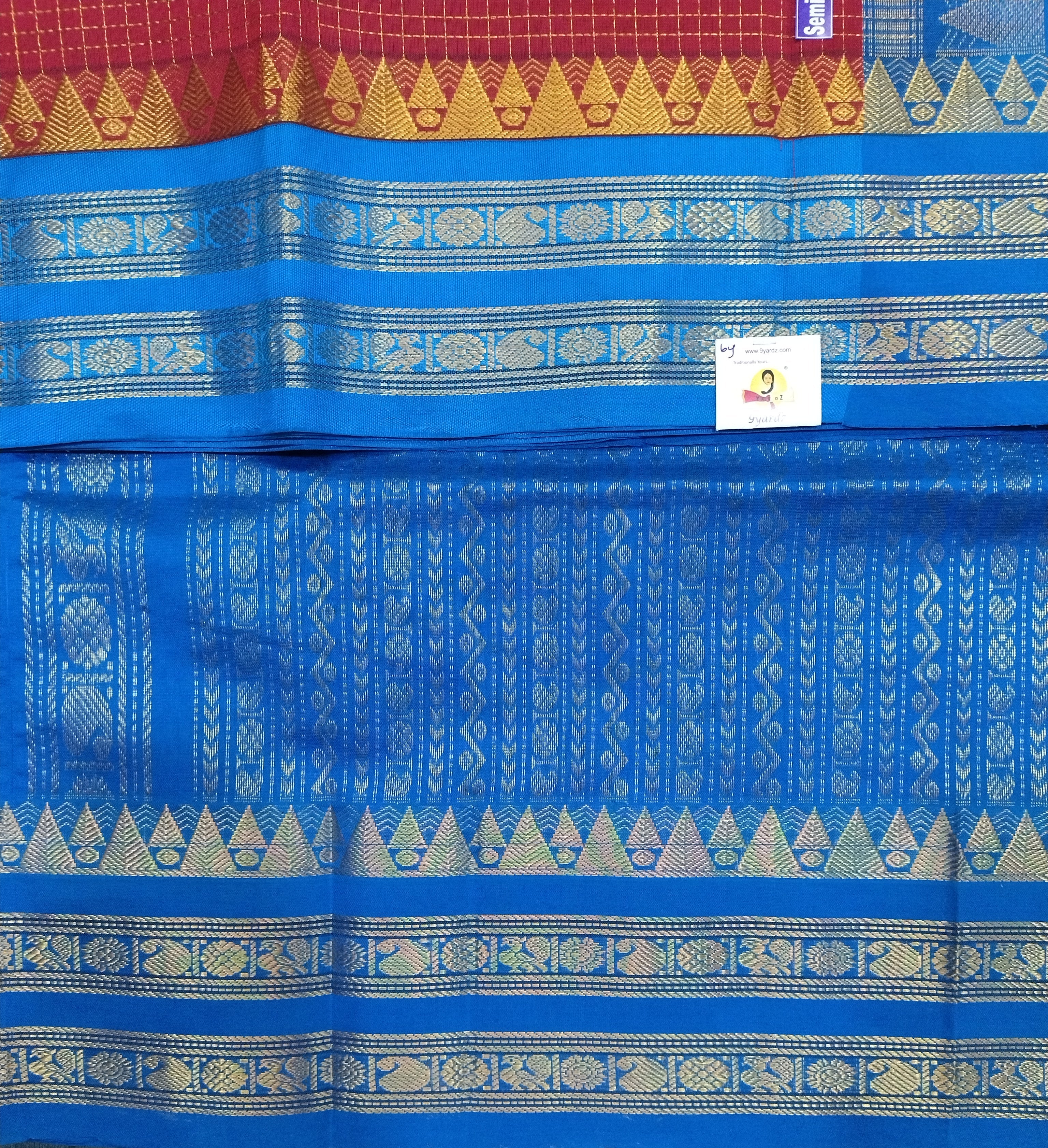 Semi silk Plain Korvai 6Yards