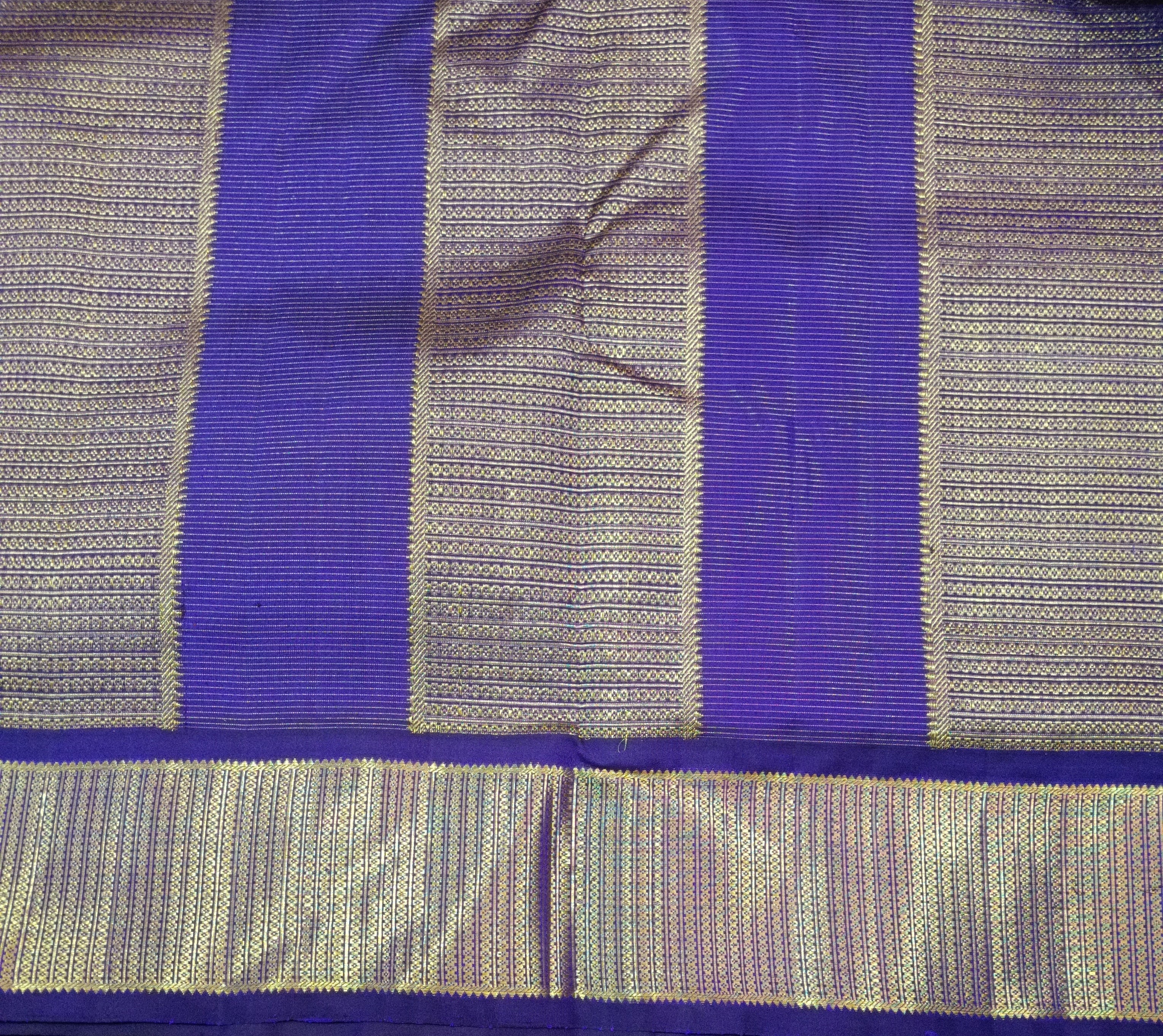 Pure Kanchipuram Silk Madisar Vairavoosi Aqua Green by Blue 10yards