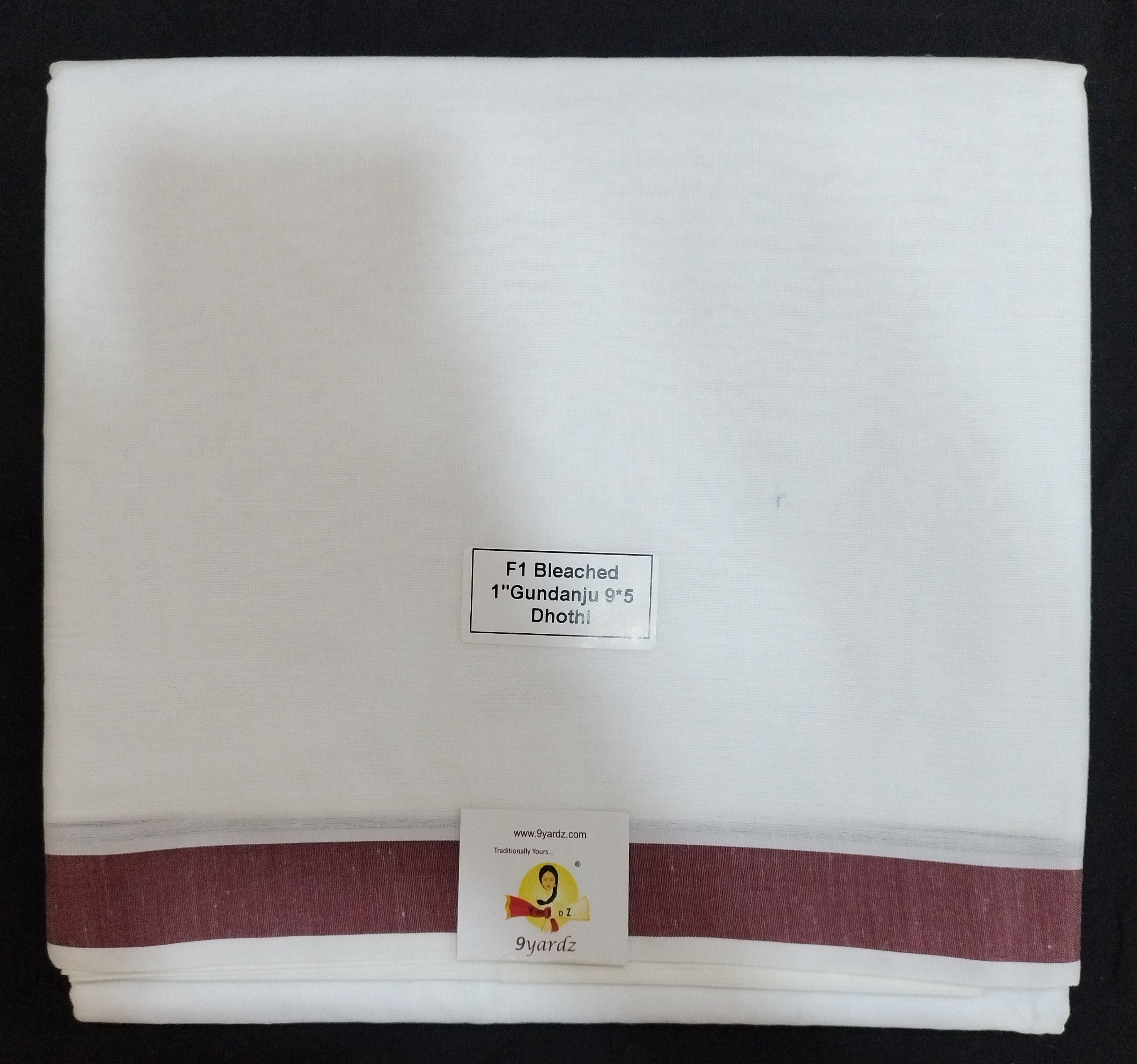 Cotton Dhothi bleached 9*5