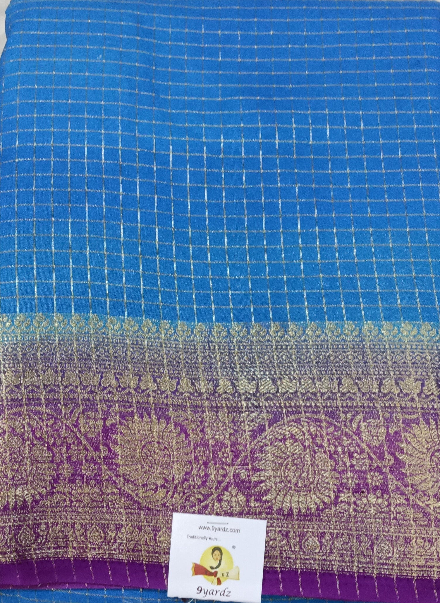 Mysore crepe silk checked (synthetic)