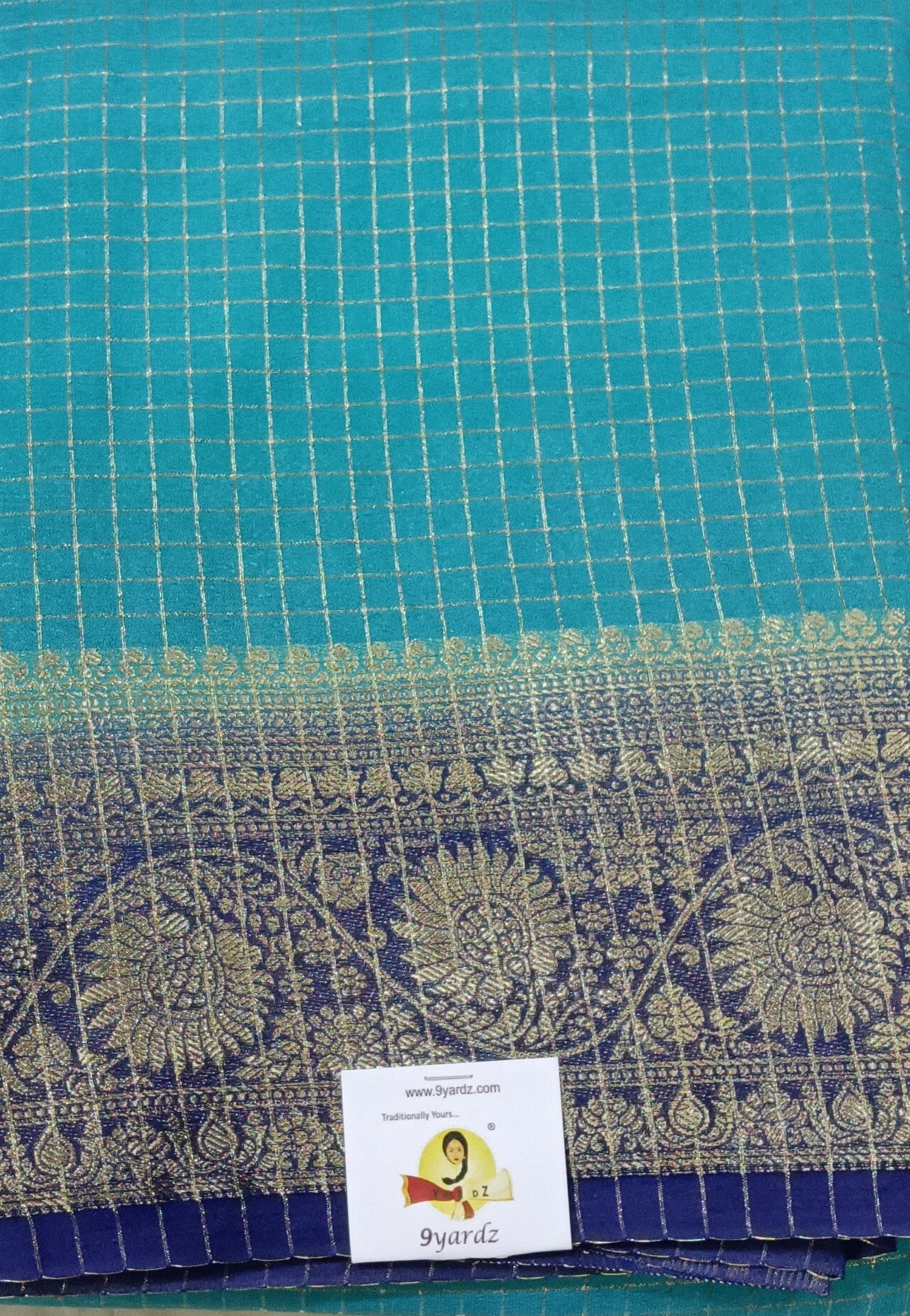 Mysore crepe silk checked (synthetic)