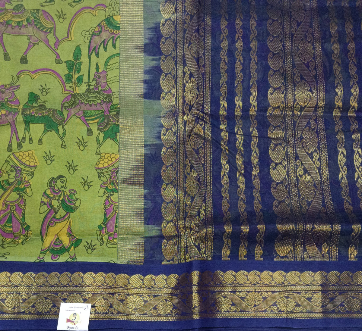Pure silk cotton -Korvai Printed 10yards madisar