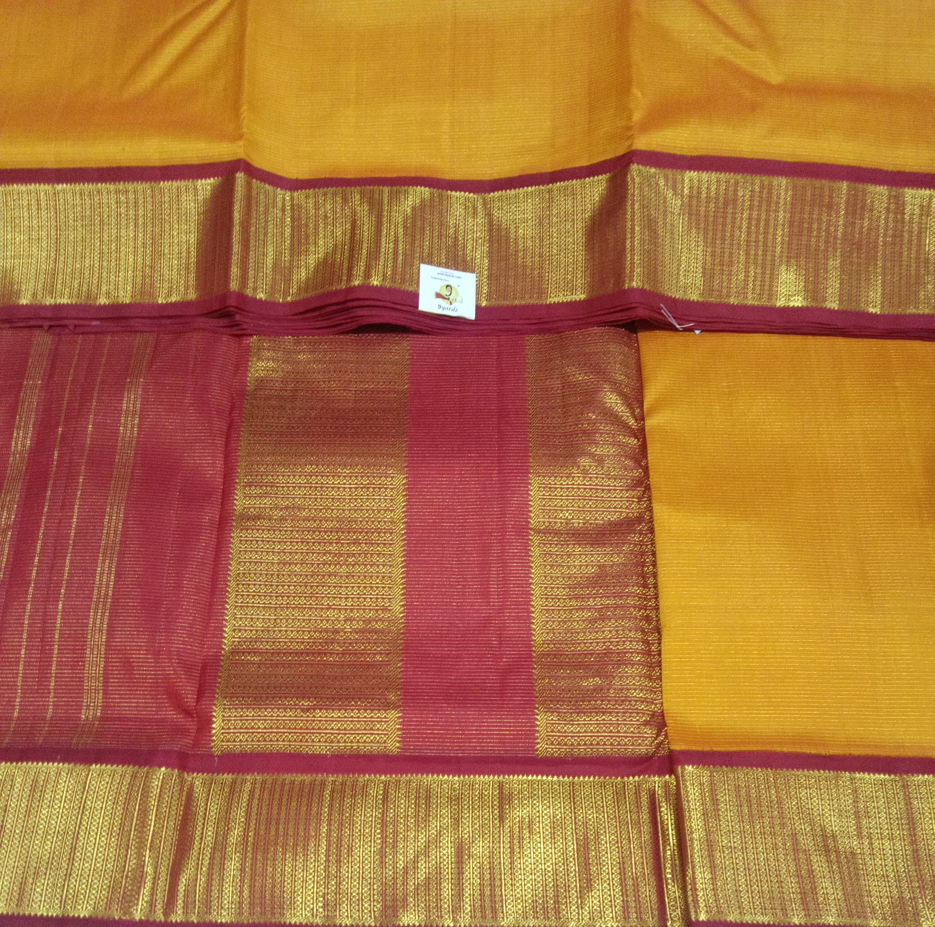 Pure Kanchipuram Silk Madisar Vairavoosi|10yards