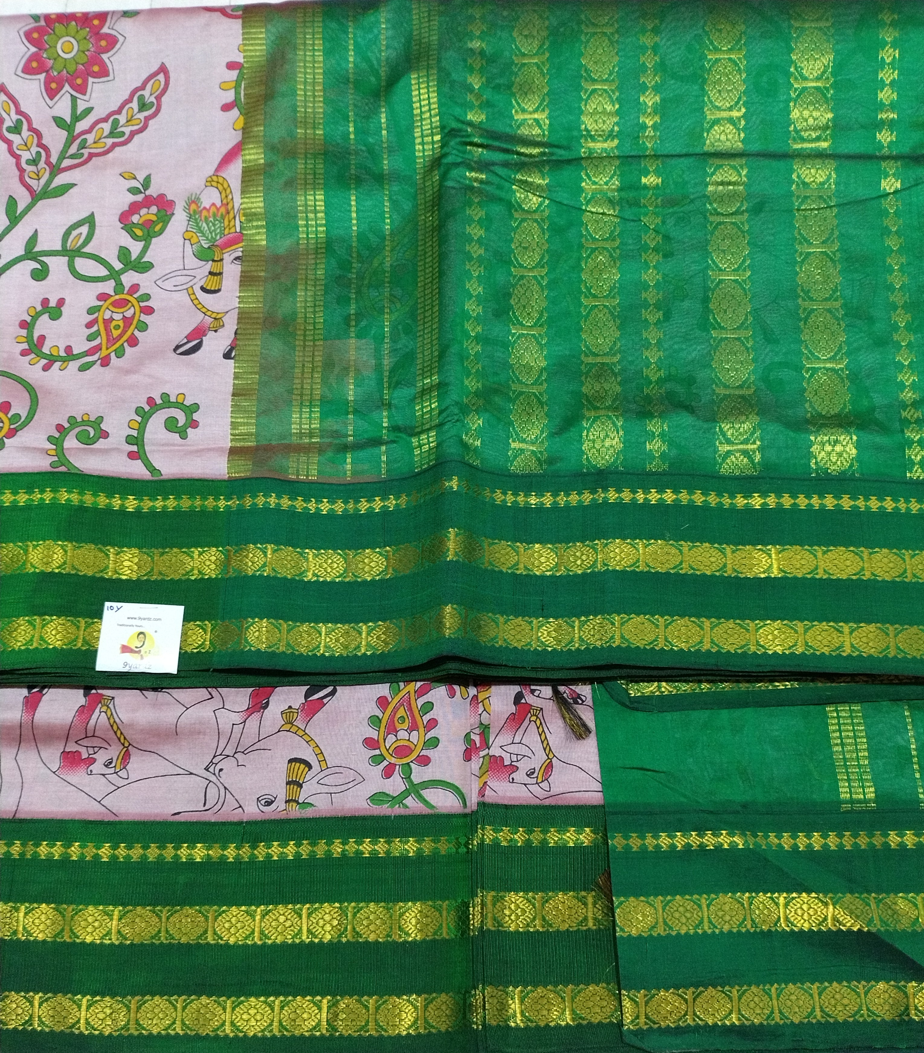 Semi Silk cotton Korvai Printed Madisar