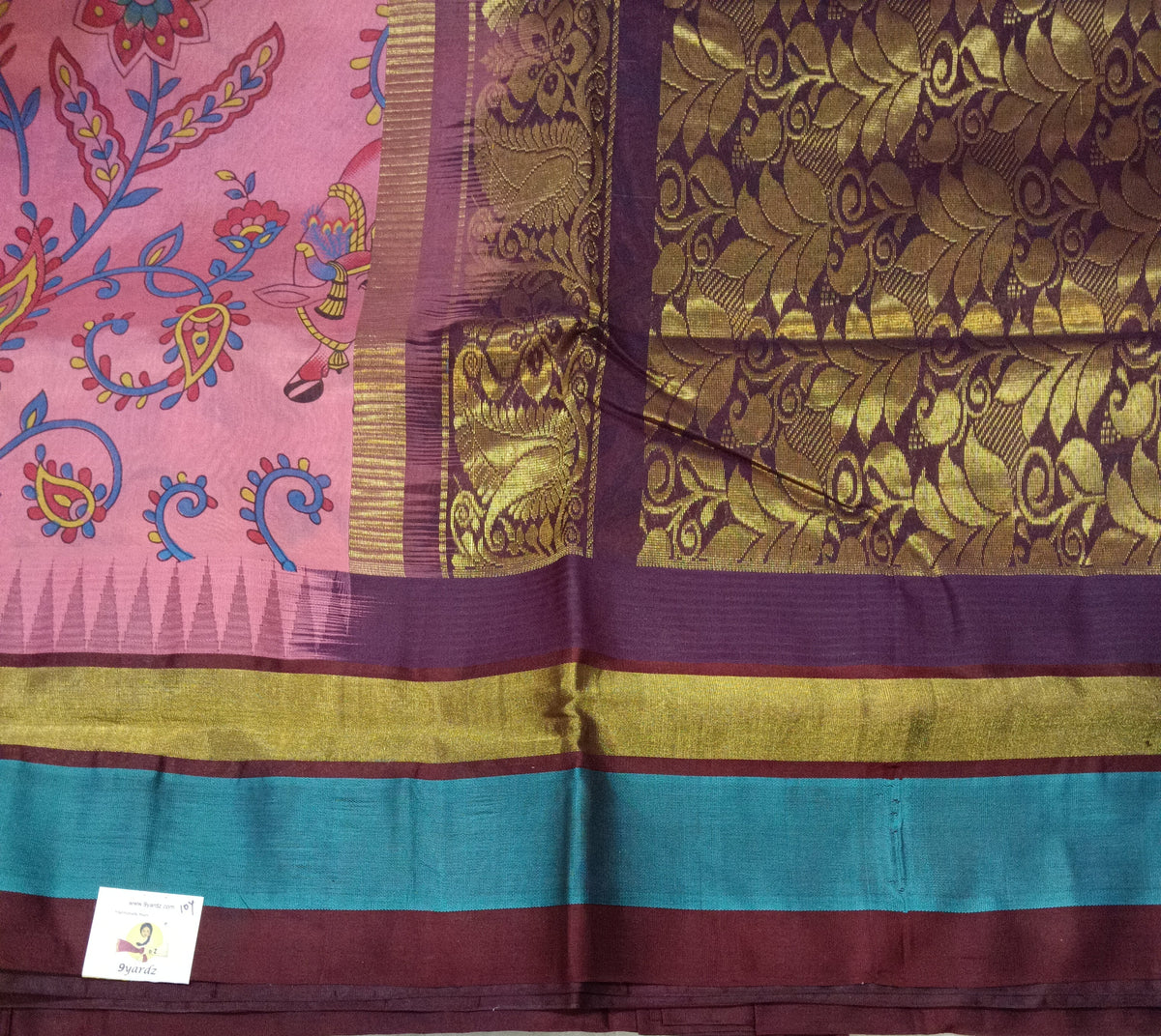 Pure silk cotton -Korvai Printed 10yards madisar