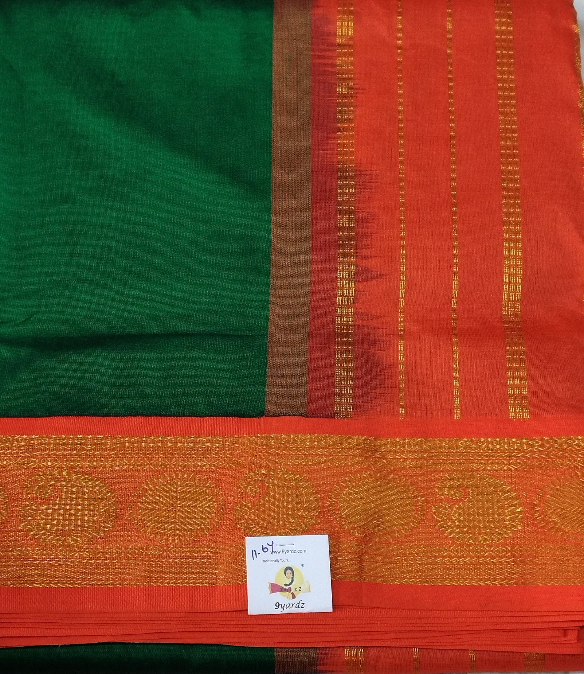 Semi Silk cotton Korvai 11.6 Yardz