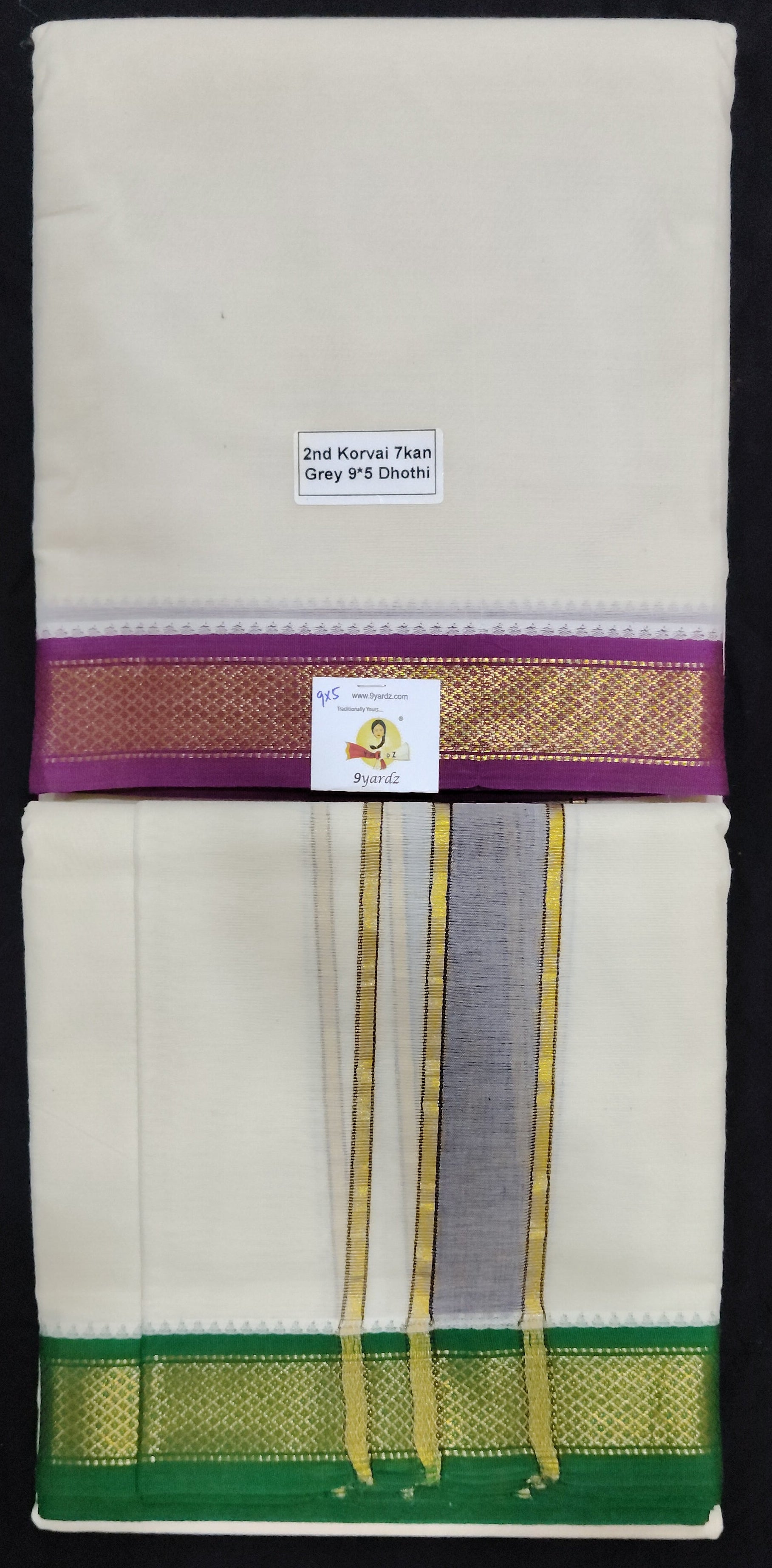 Pure cotton Muhurtham 7kann dhoti 9*5
