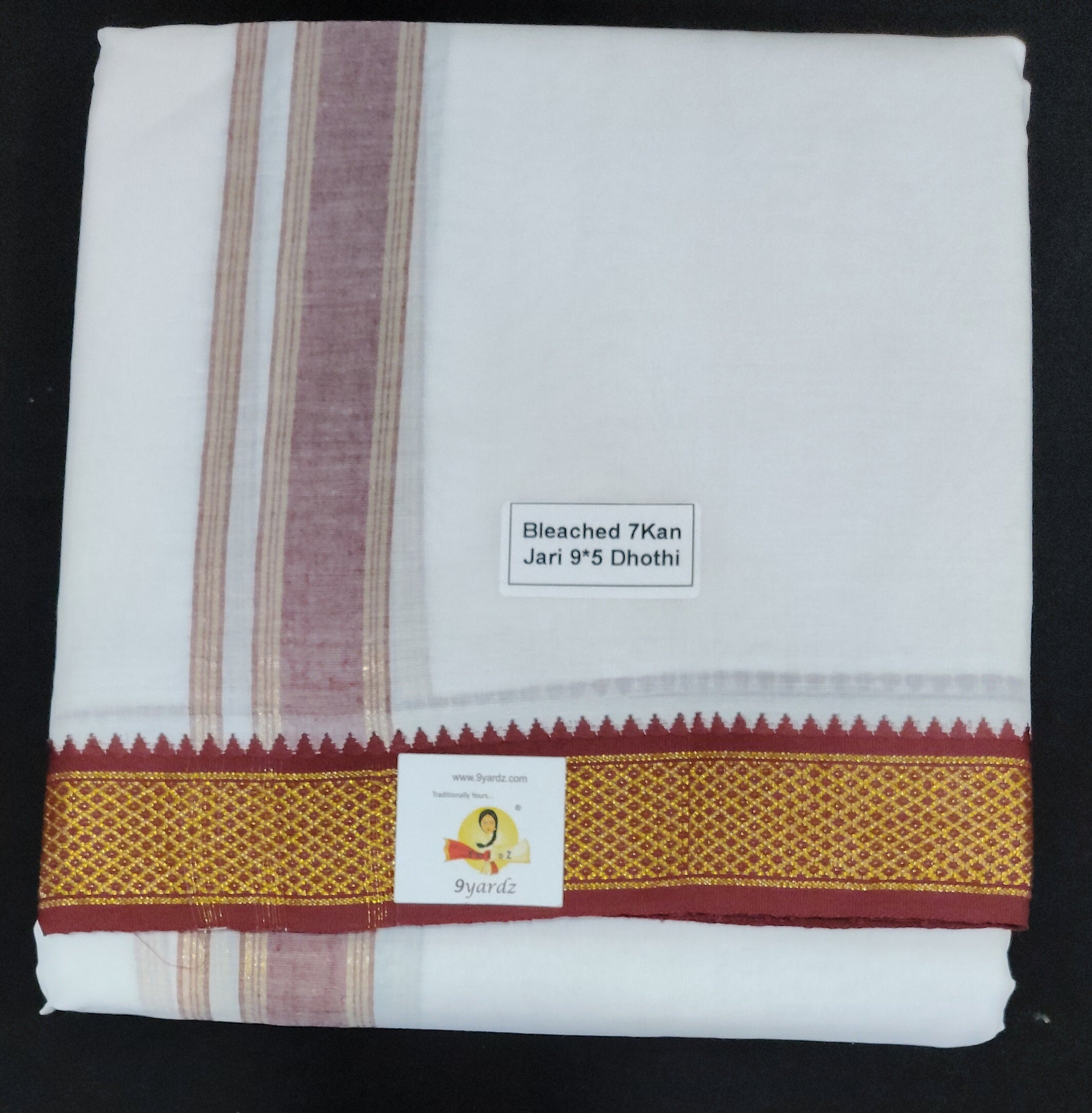 Cotton Dhothi Bleached 9*5