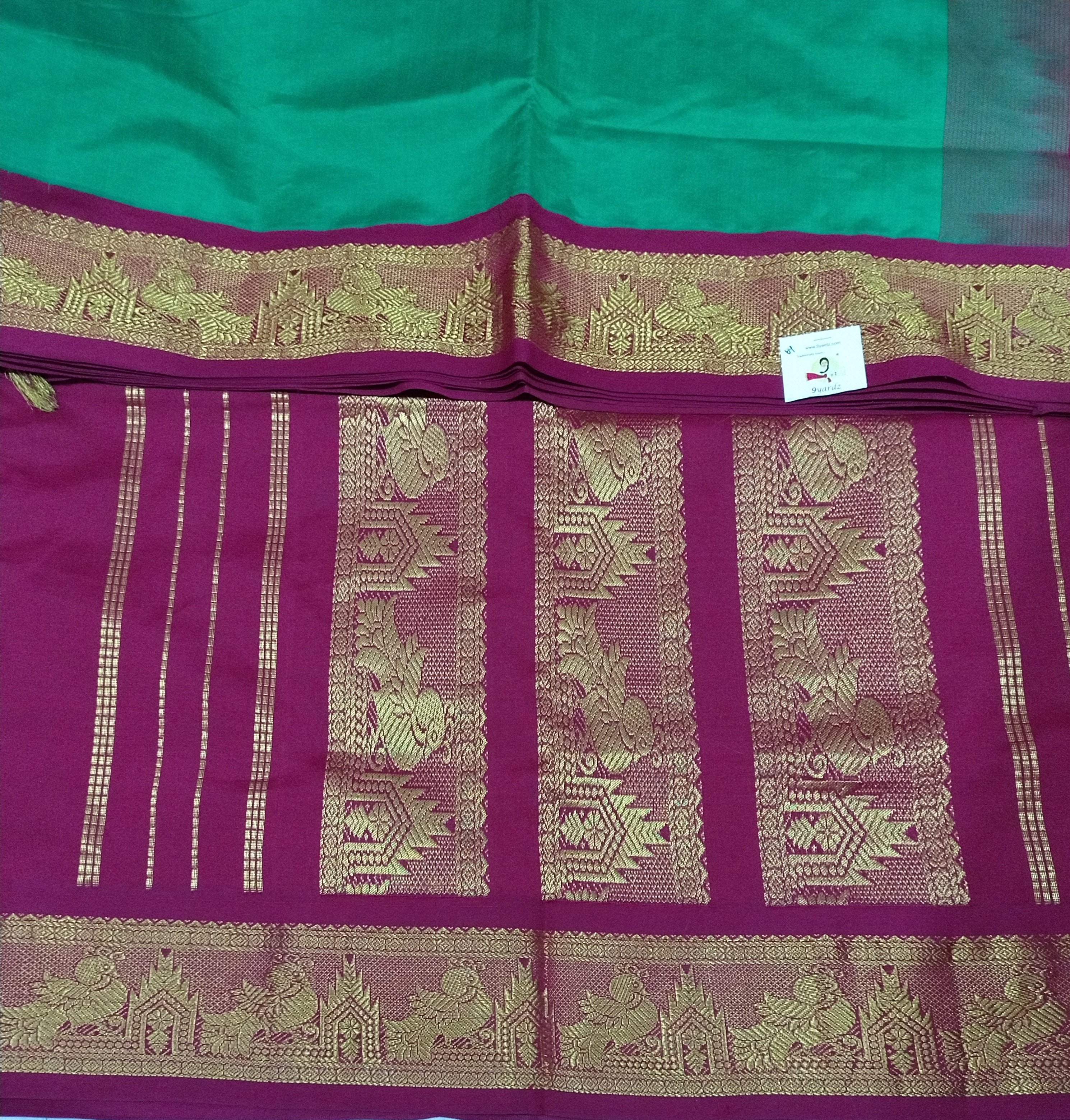Semi silk Plain Korvai 6Yards