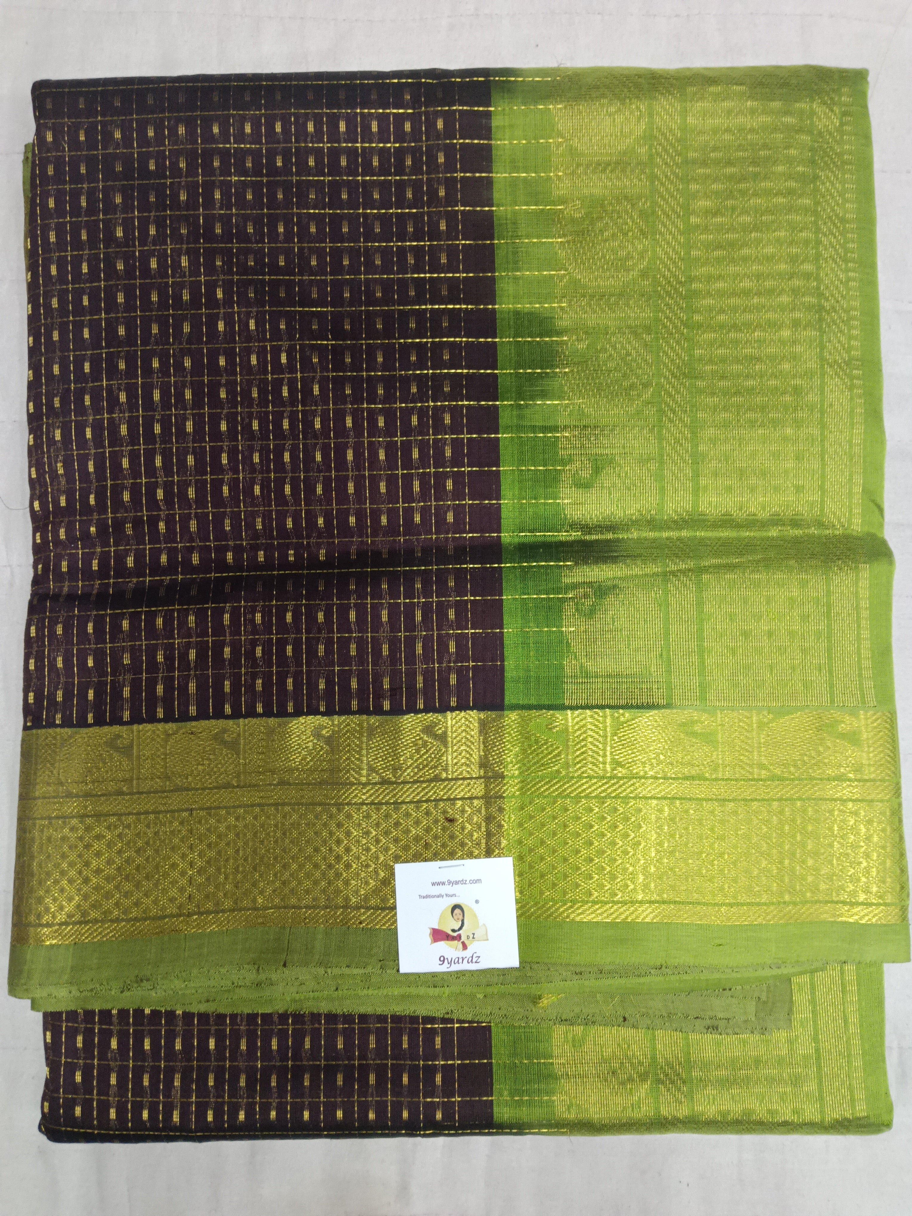 Pure silk cotton- small kattam 10yards (madisar)