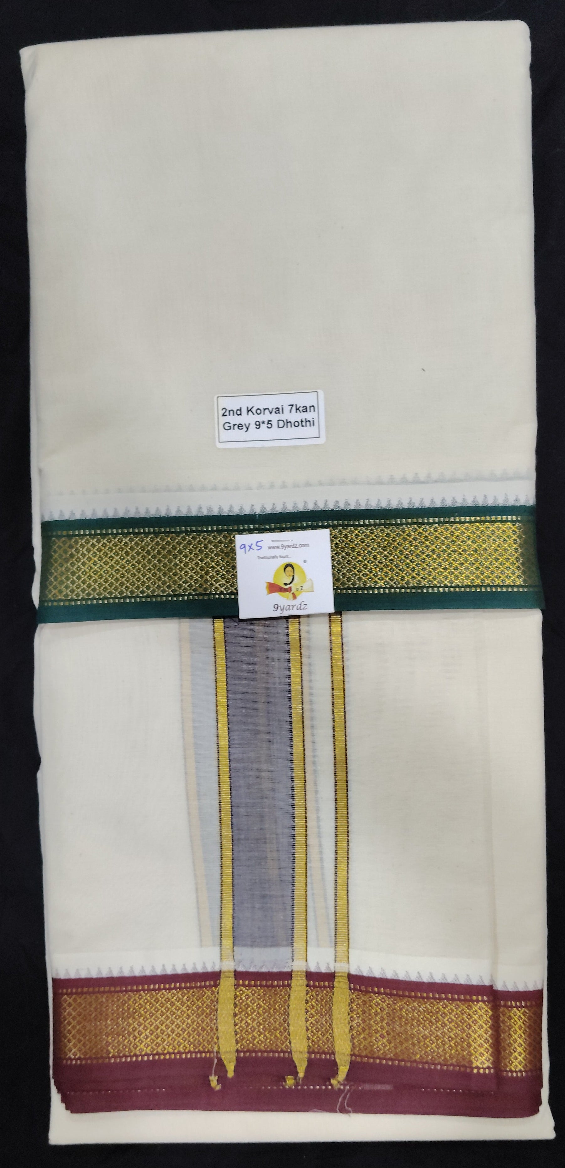 Pure cotton Muhurtham 7kann dhoti 9*5