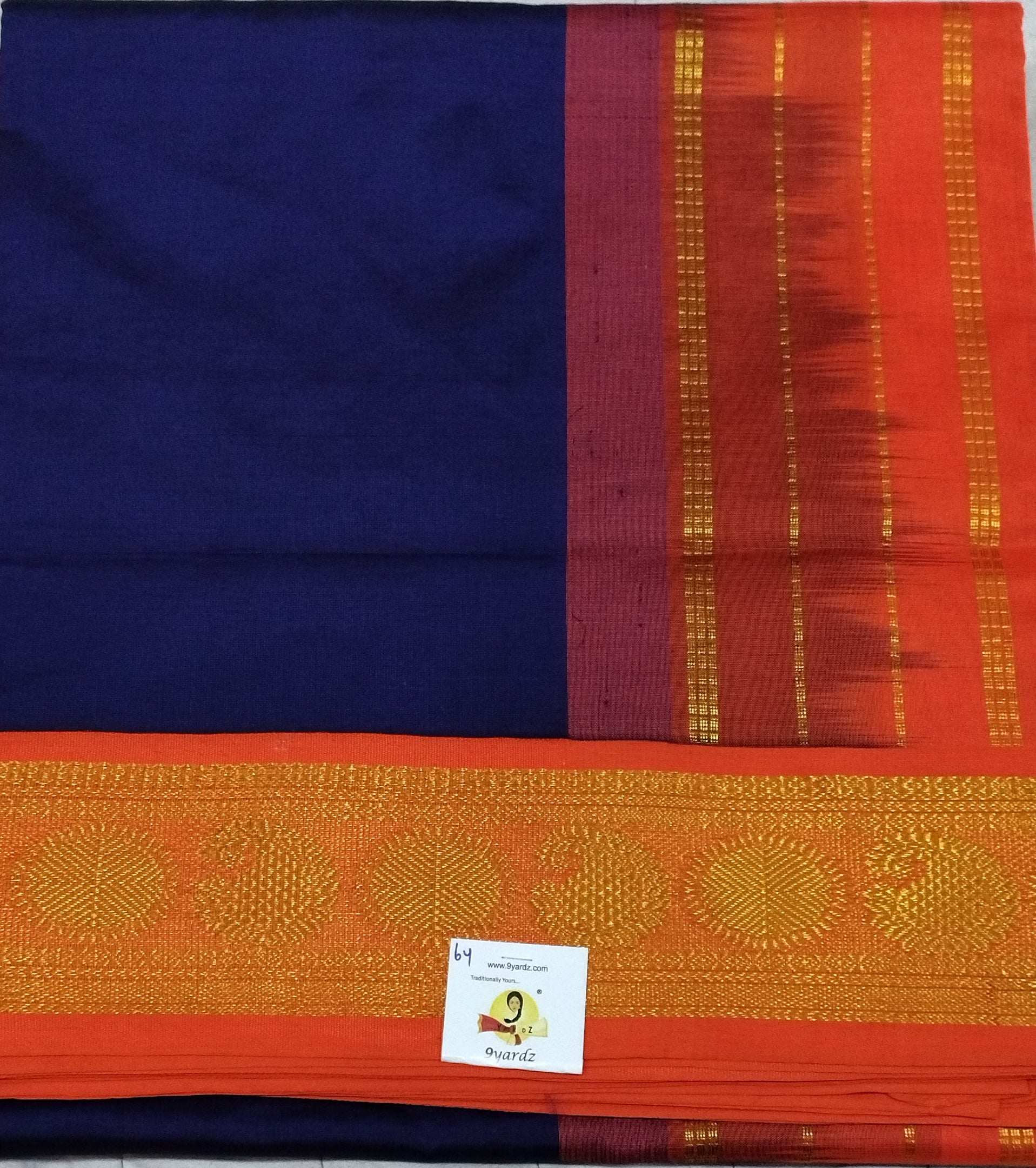 Semi silk Plain Korvai 6Yards