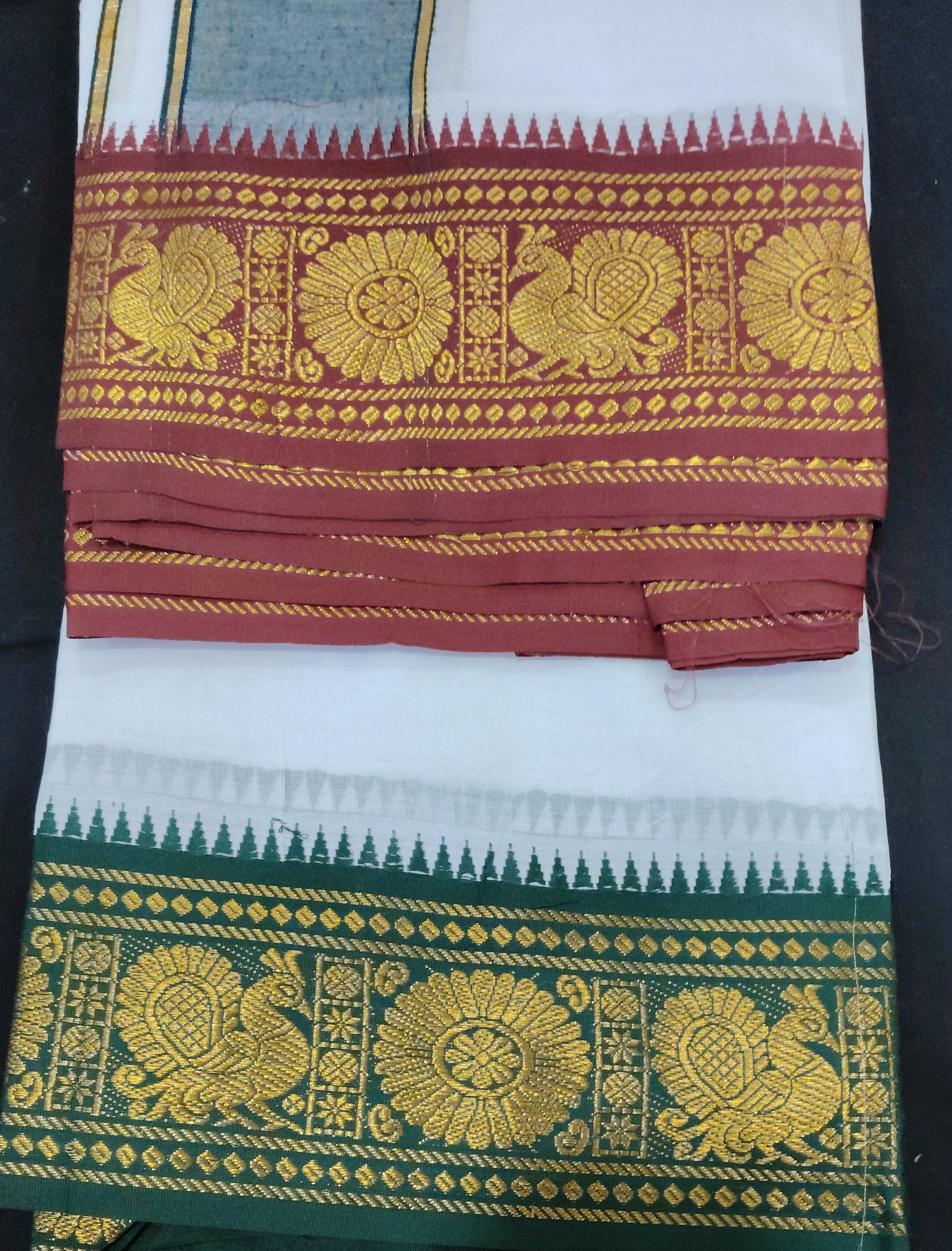 Cotton Dhothi Bleached Jacquard 9*5