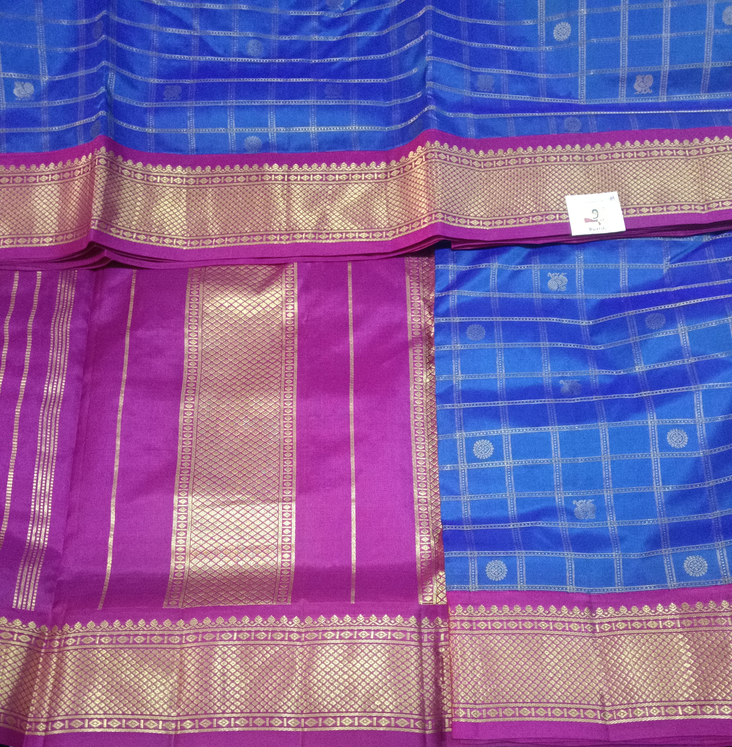 Pure silk checked 10 yardz