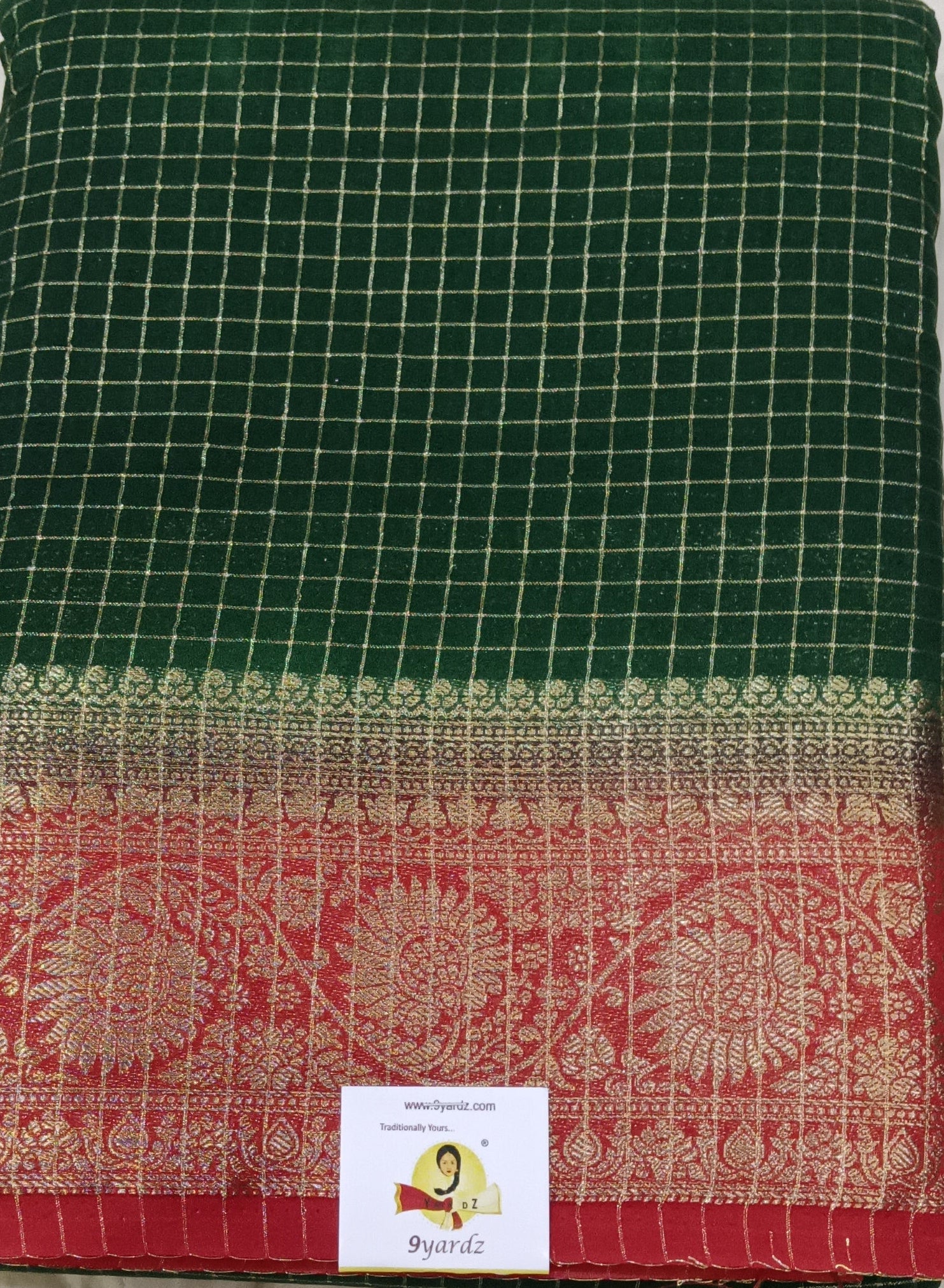 Mysore crepe silk checked (synthetic)