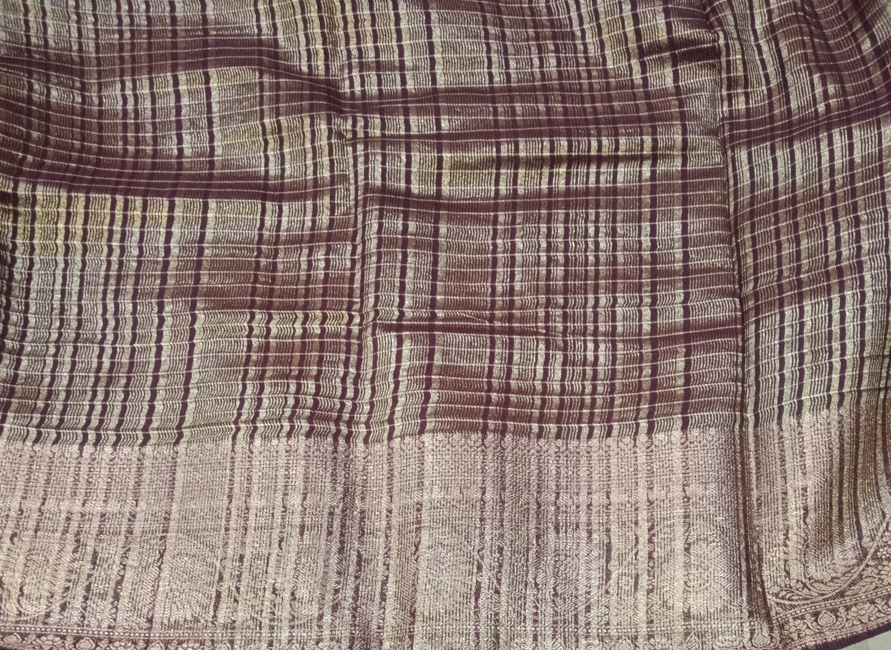 Mysore crepe silk checked (synthetic)