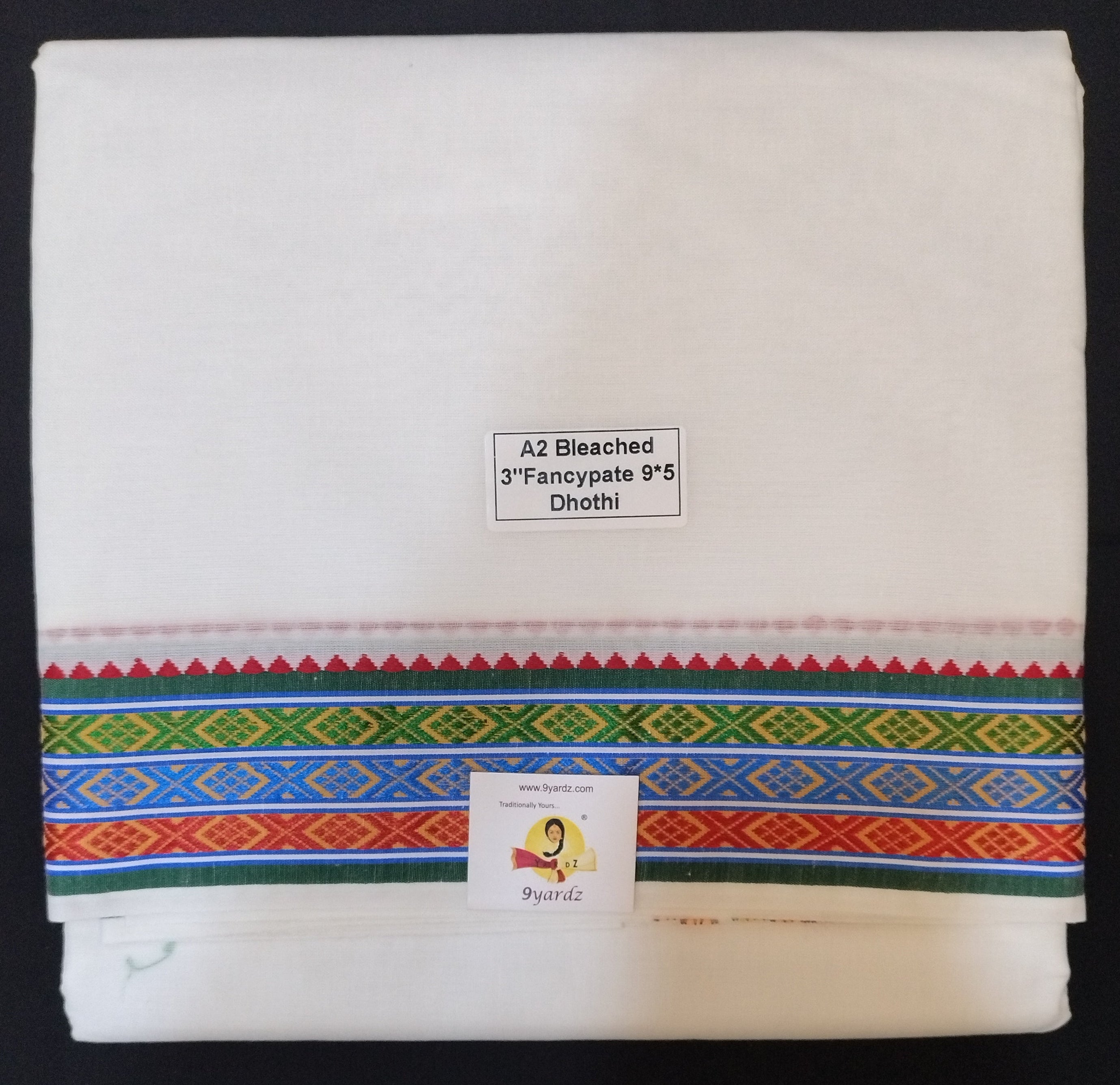 Cotton Dhothi bleached 9*5