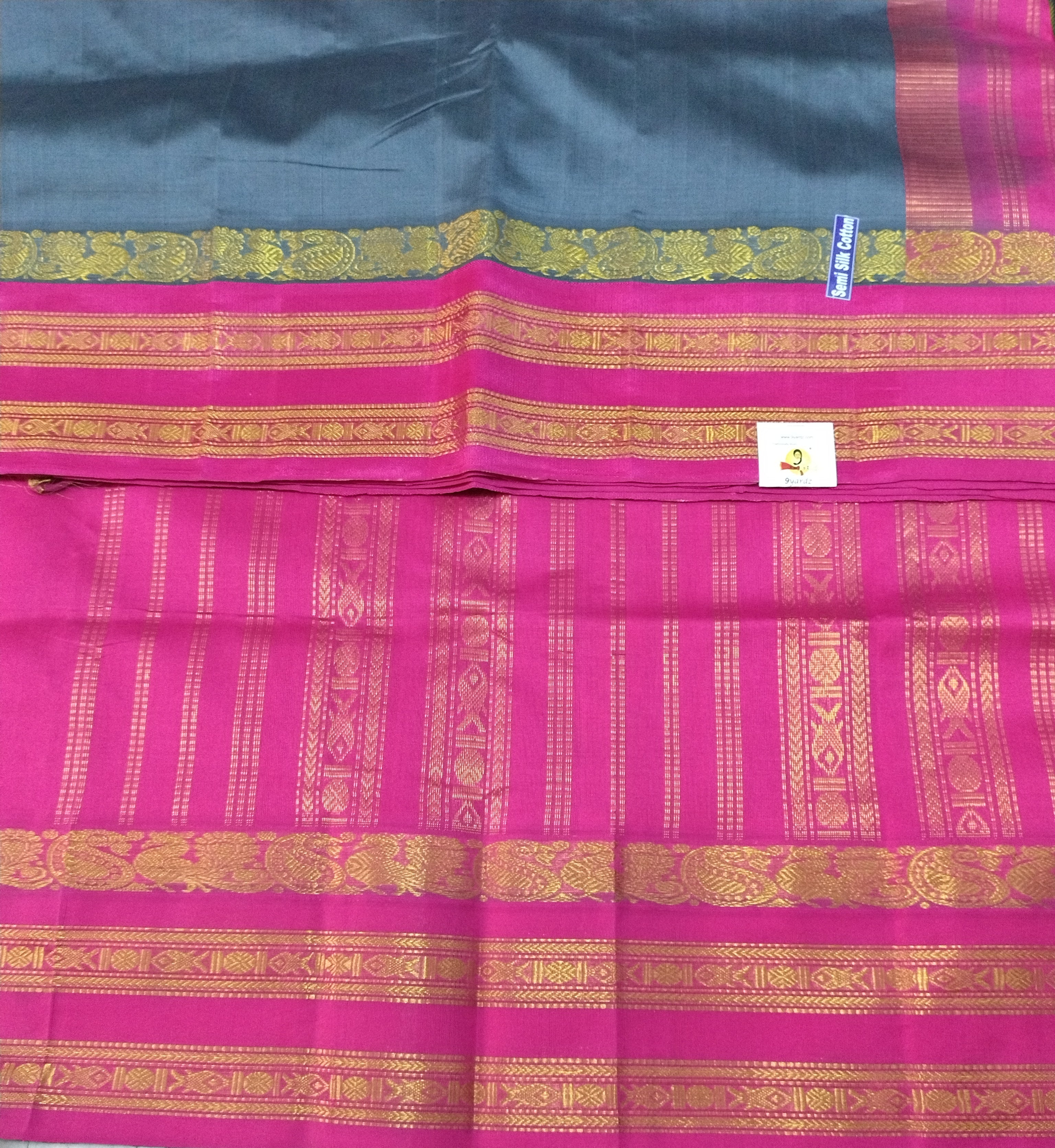 Semi silk Plain Korvai 6Yards