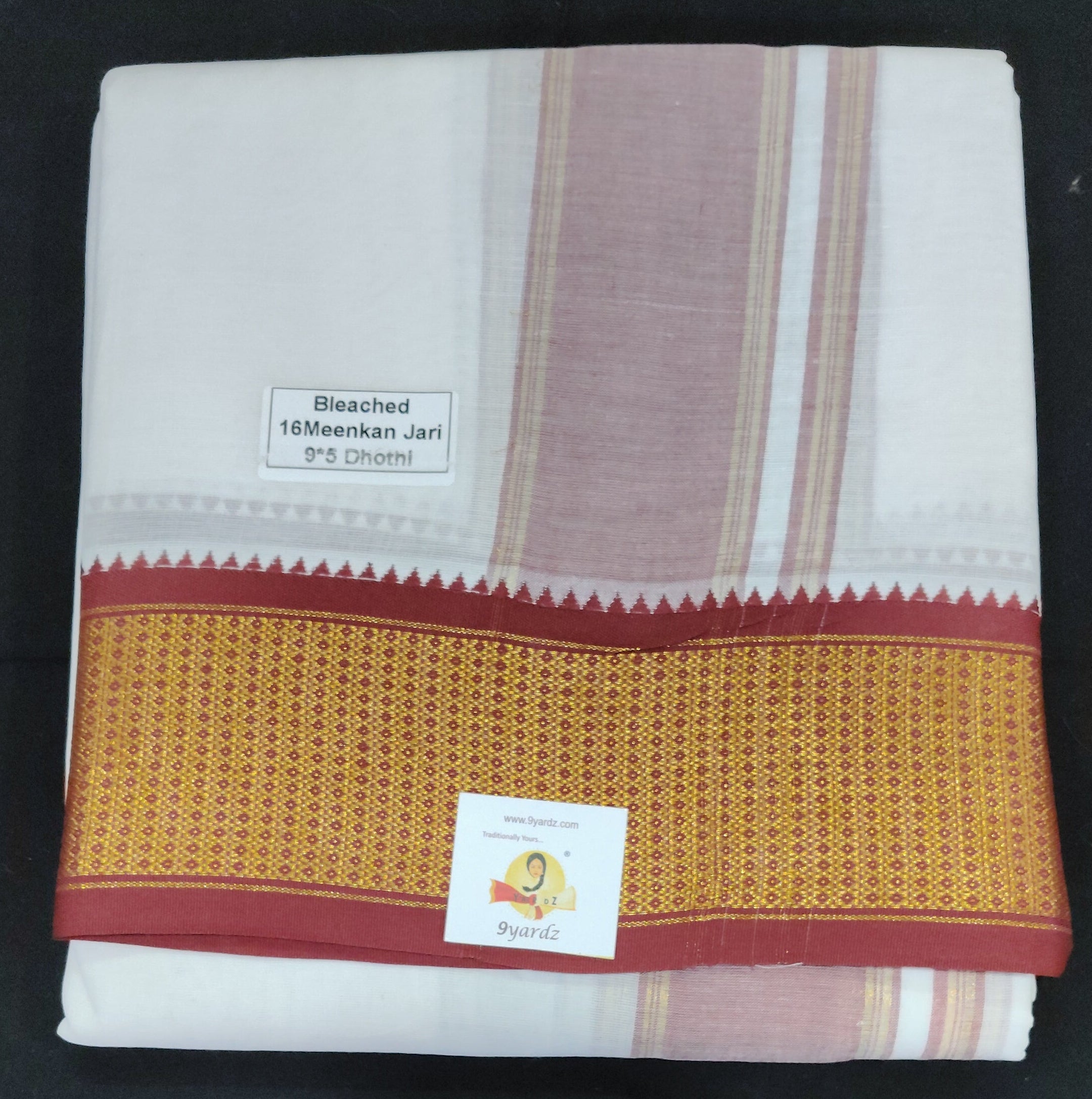 Cotton Dhothi Bleached 9*5