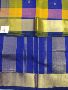 Pure silk cotton zari Pazhum Pazhamum Check