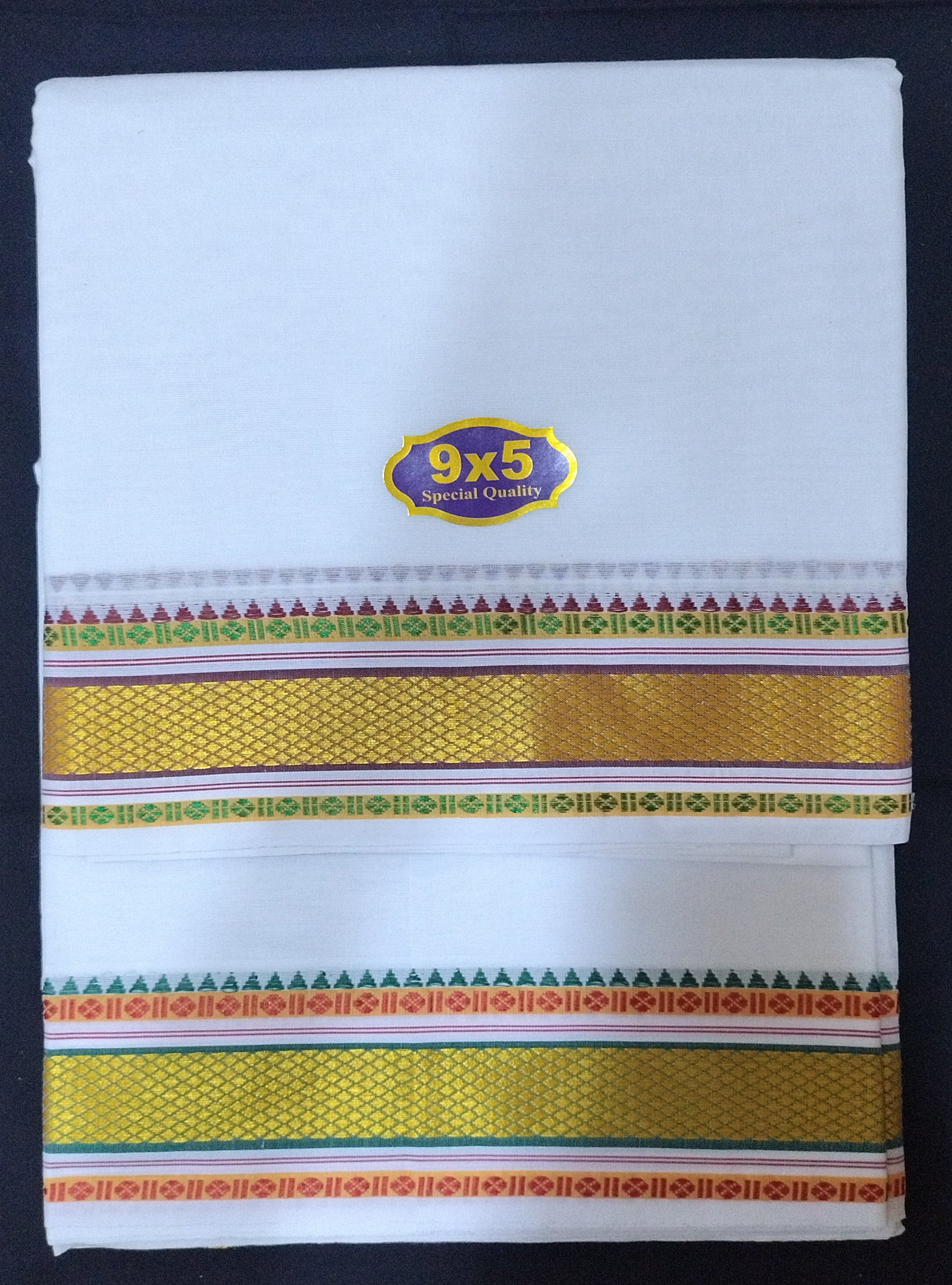 Cotton Dhothi bleached 9*5