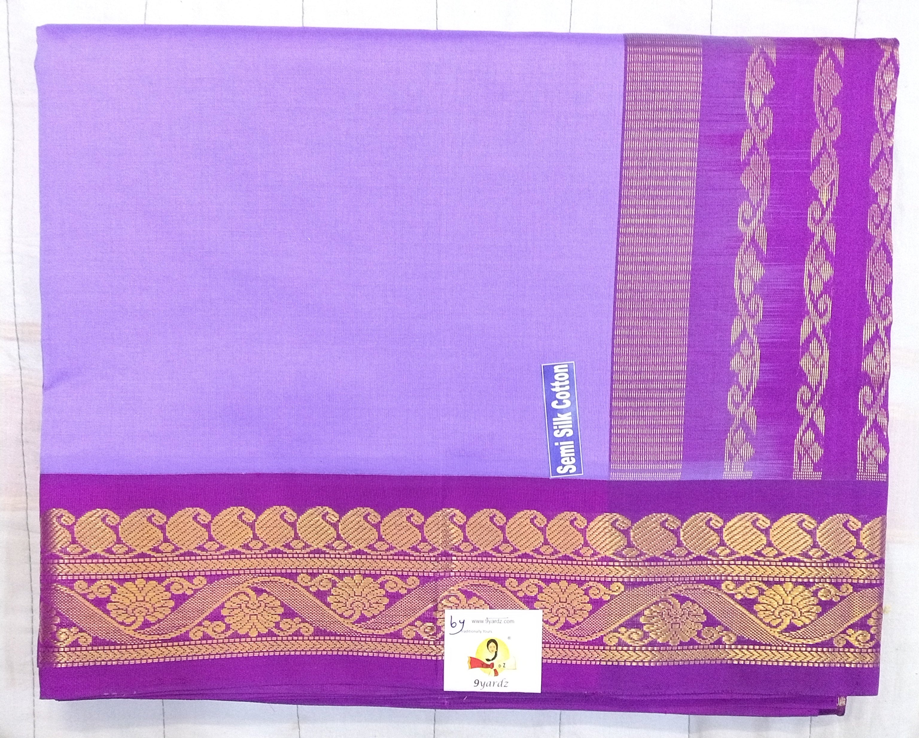 Semi silk Plain Korvai 6Yards