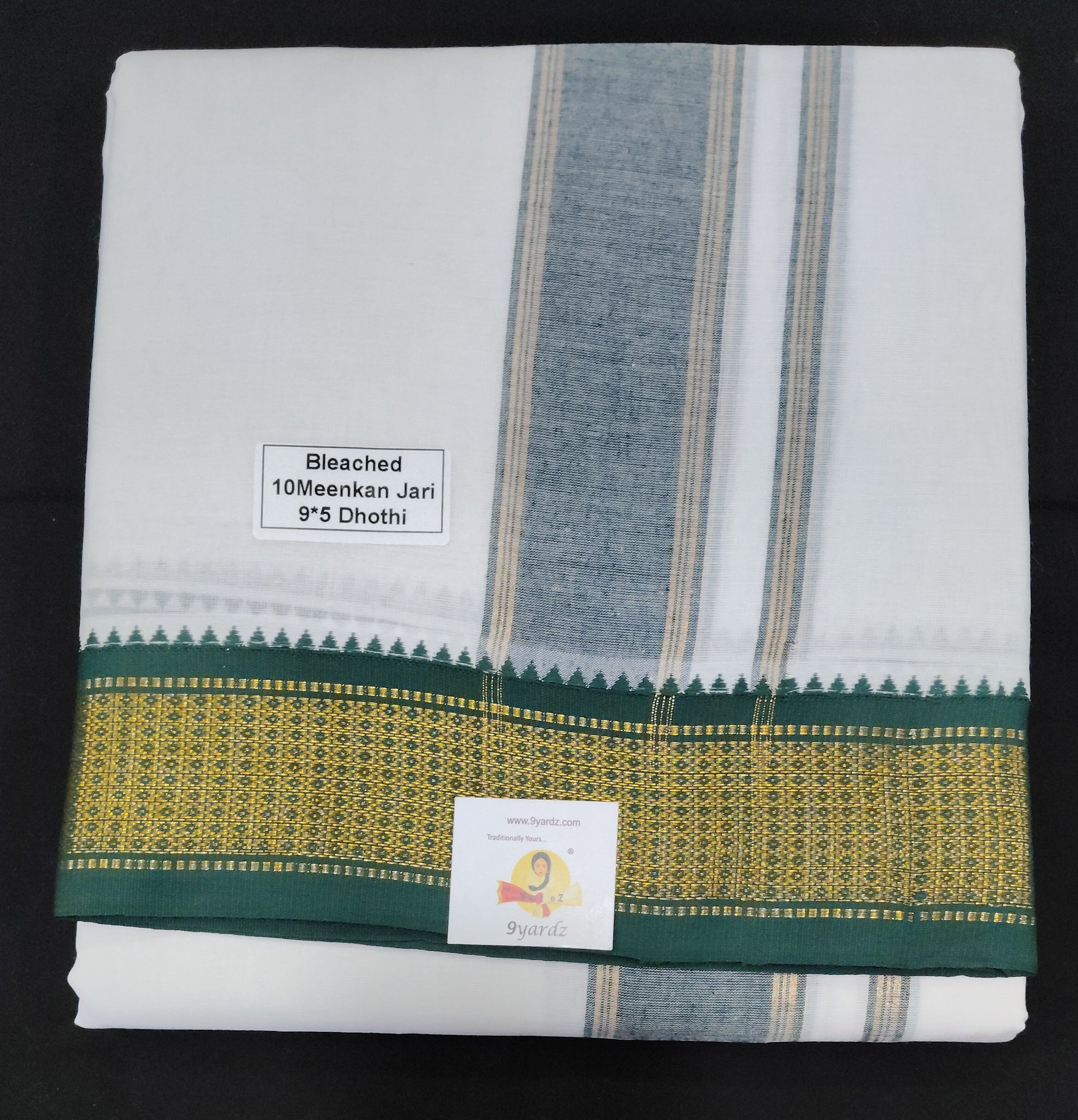 Cotton Dhothi Bleached 9*5