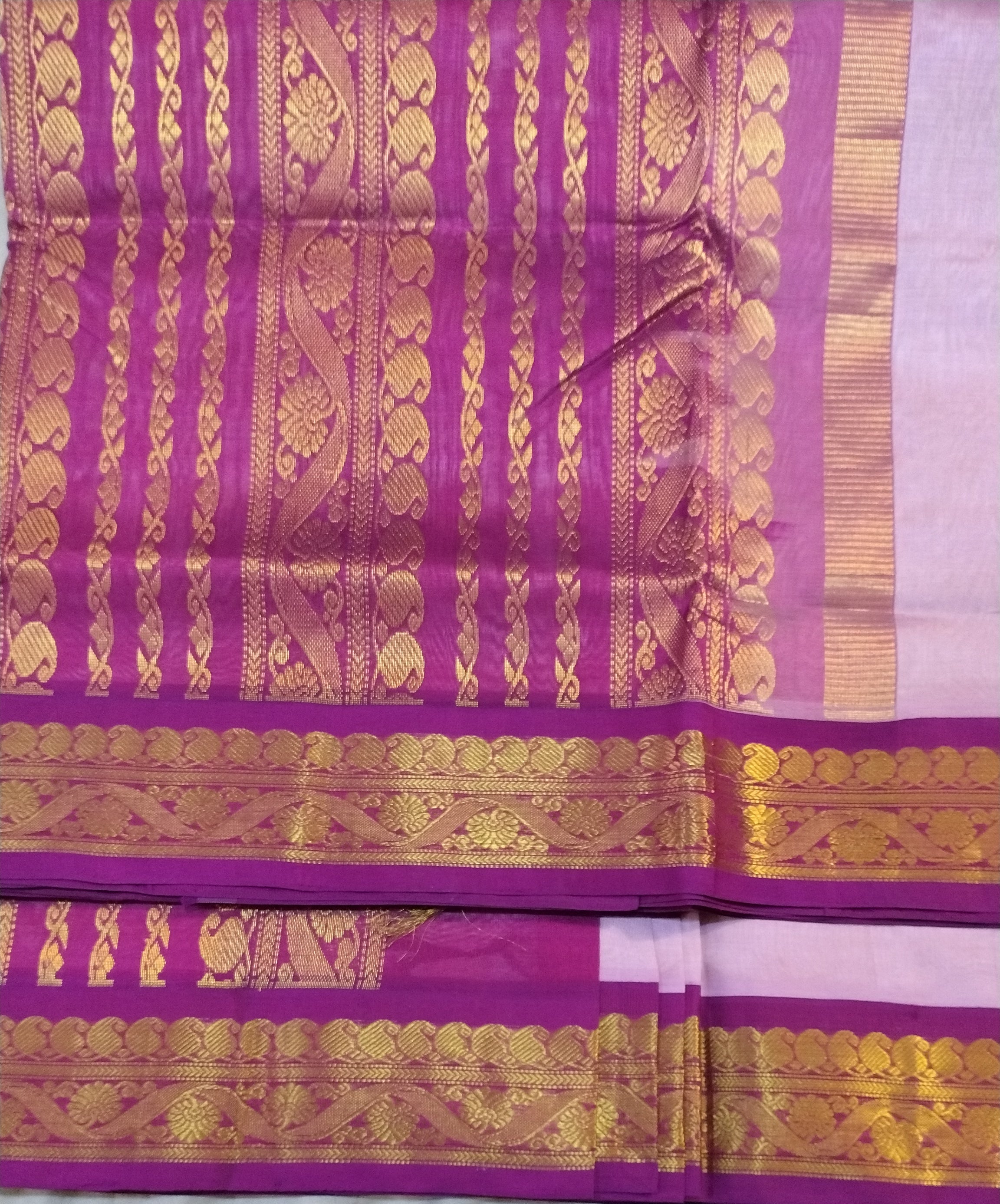 Pure silk cotton -Korvai 10yards madisar