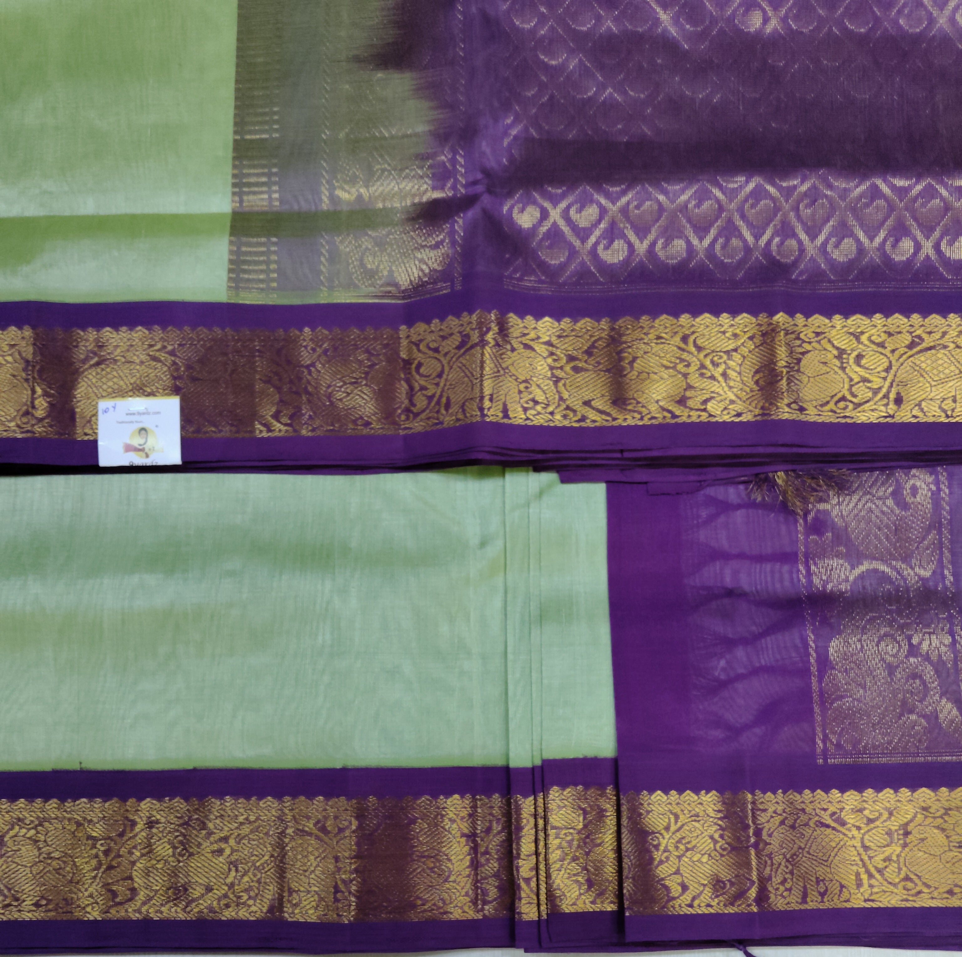 Pure silk cotton -Korvai 10yards madisar