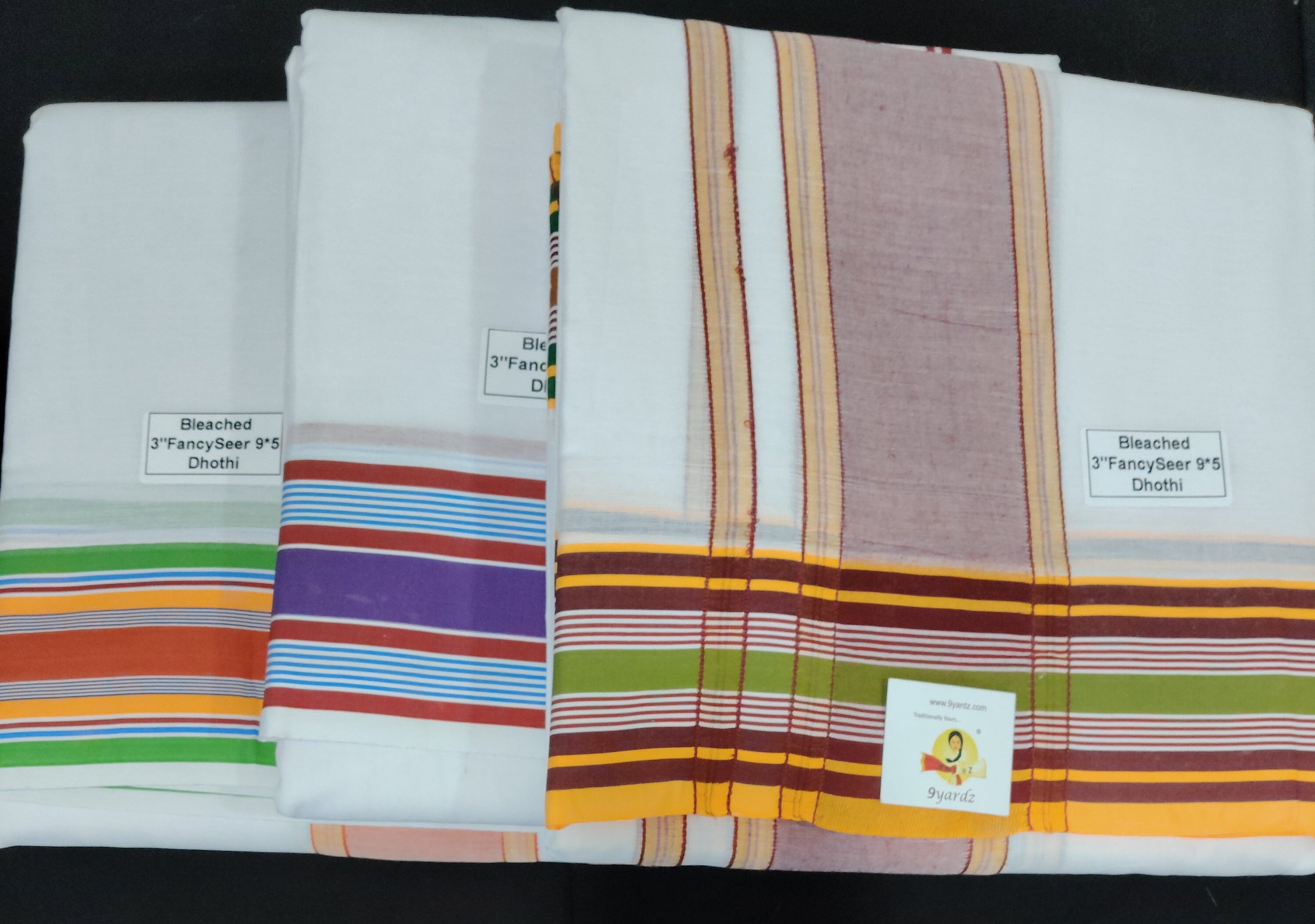 Cotton Dhothi Bleached 9*5