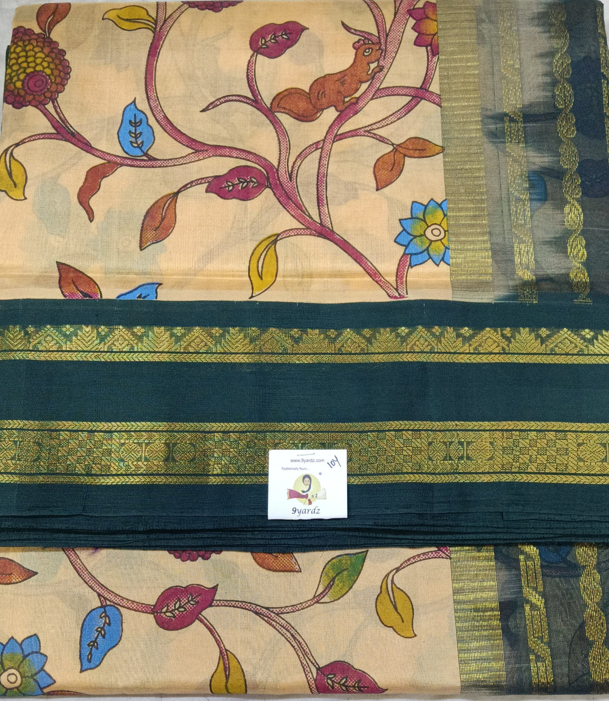 Pure silk cotton -Korvai Printed 10yards madisar